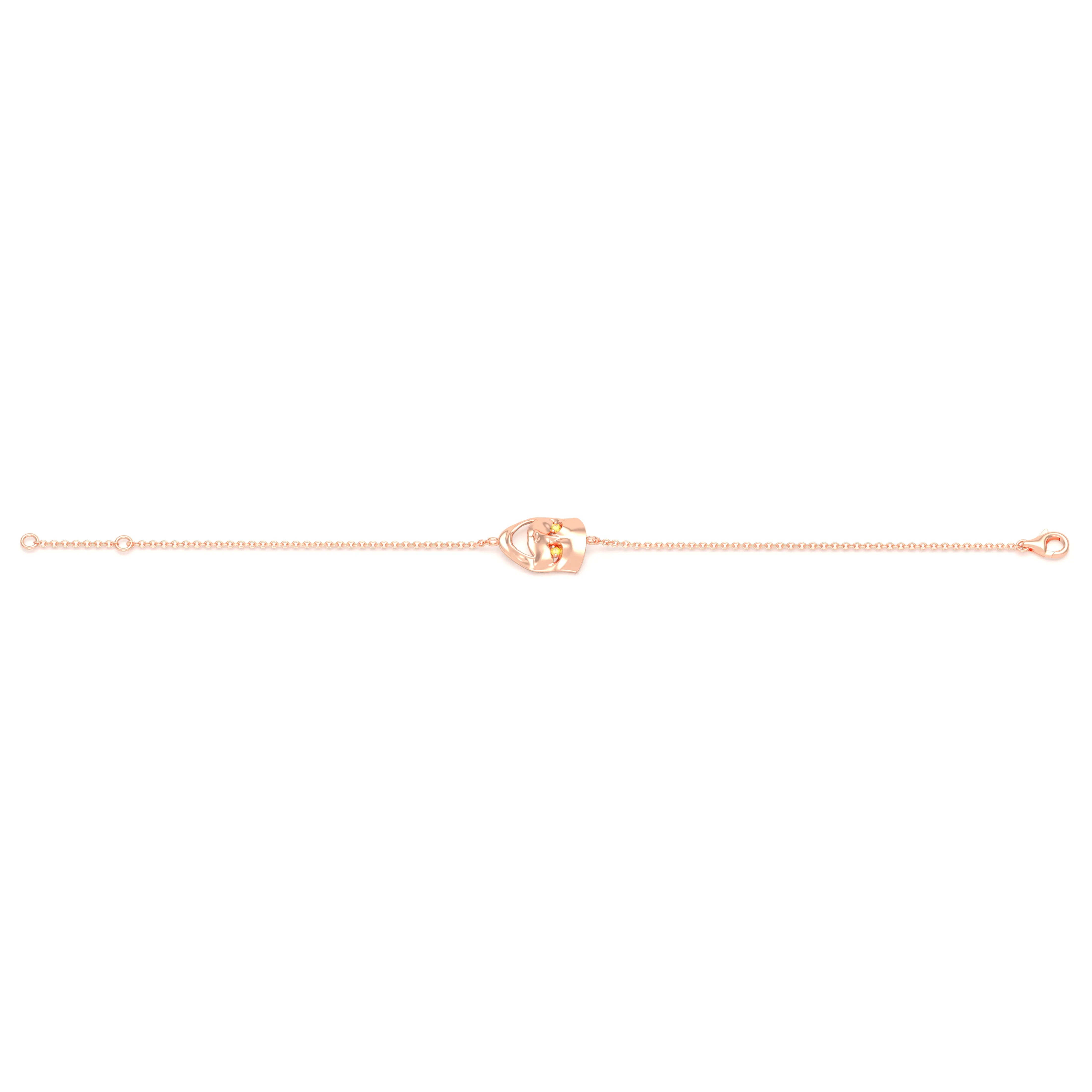 Bracelet Allégresse en or rose 18 carats, masque souriant du théâtre