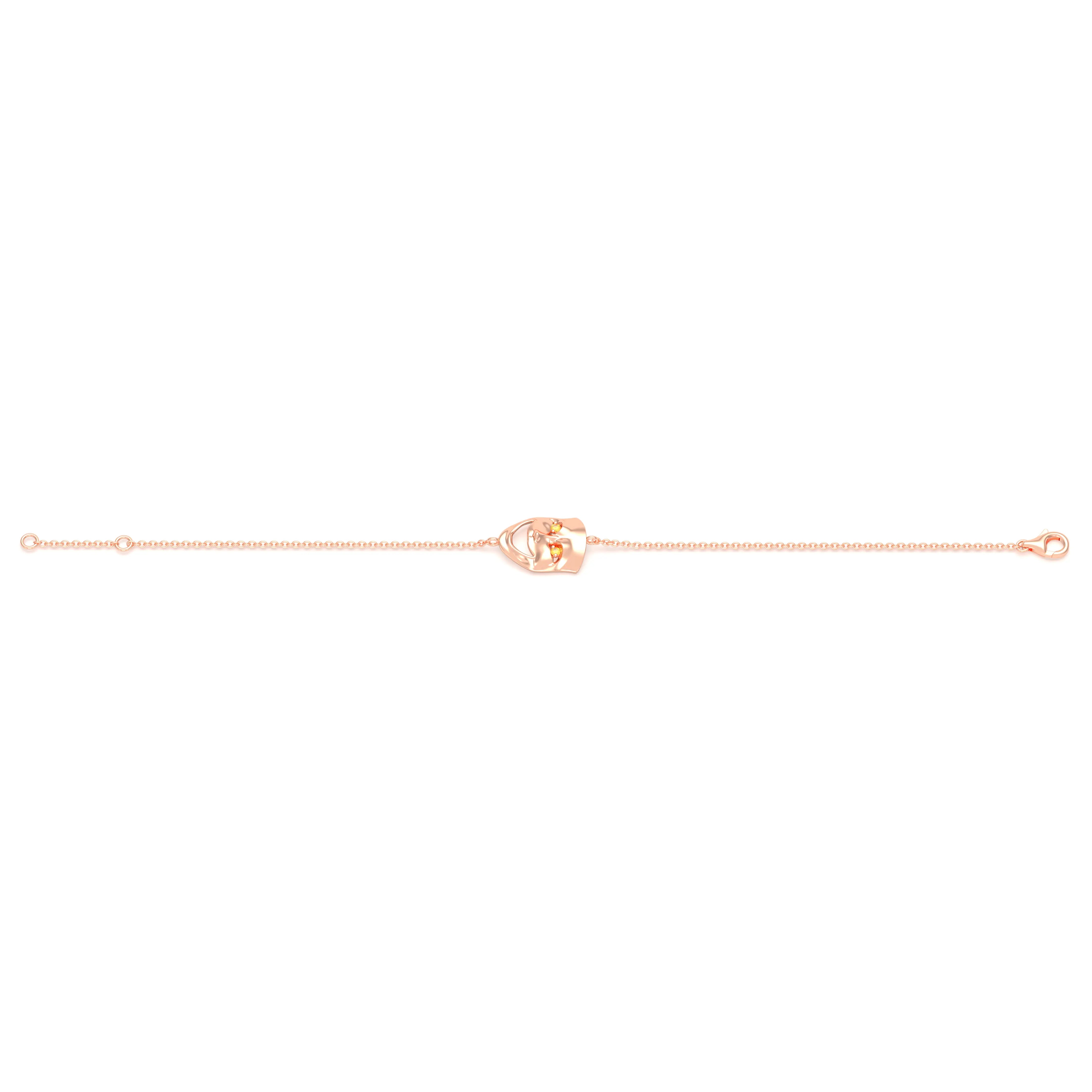 Bracelet Allégresse en or rose 18 carats, masque souriant du théâtre