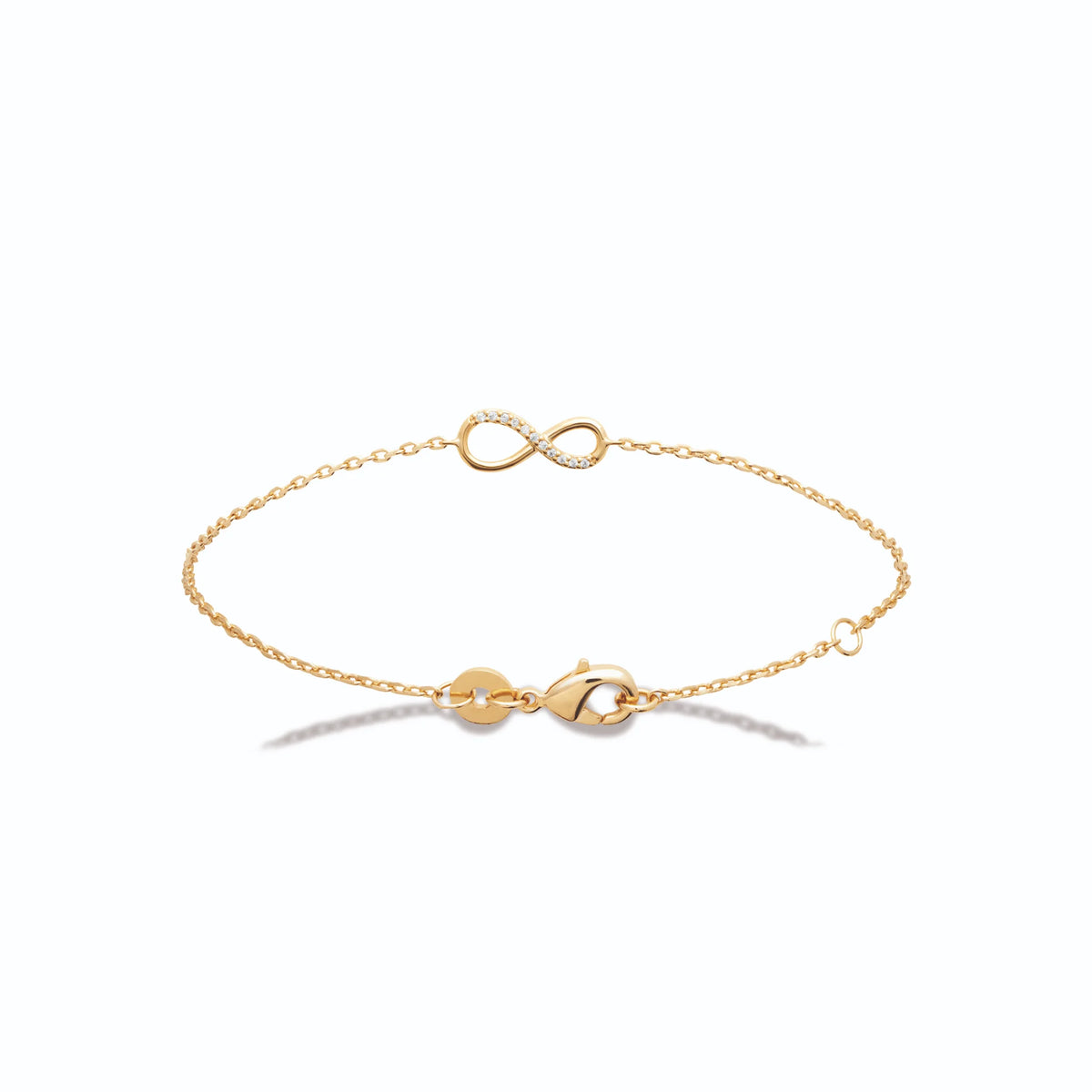 Bracelet chaîne infini zircon en plaqué or