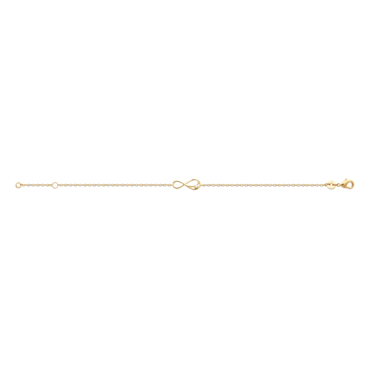 Bracelet chaîne infini zircons en plaqué or