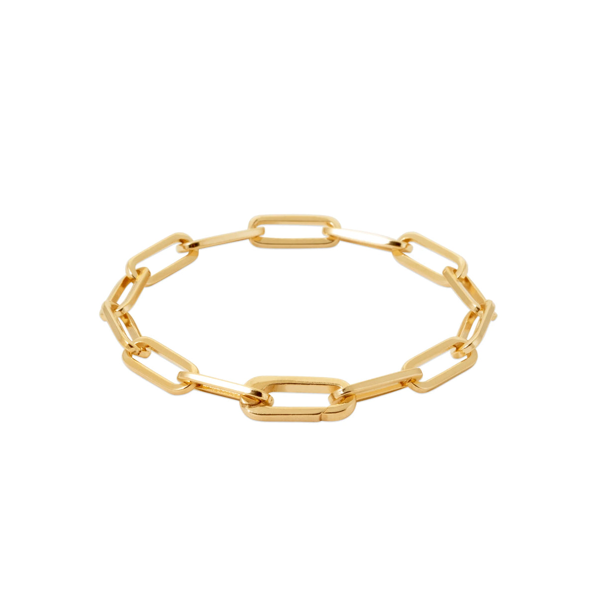 Bracelet chaîne maillons trombone en plaqué or