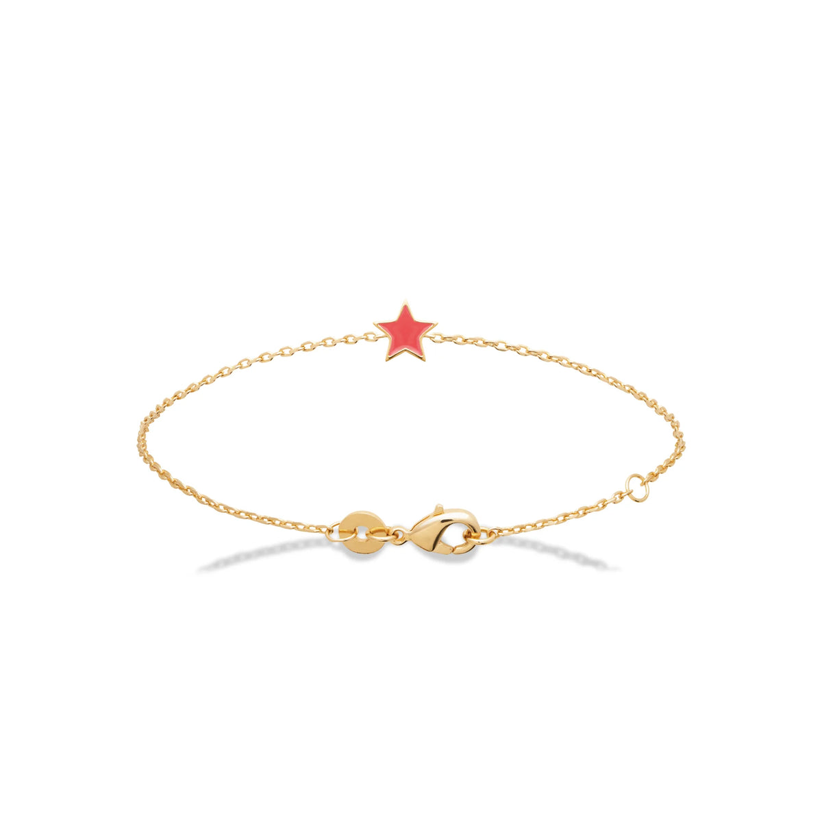 Bracelet étoile corail enfant en plaqué or, 16 cm