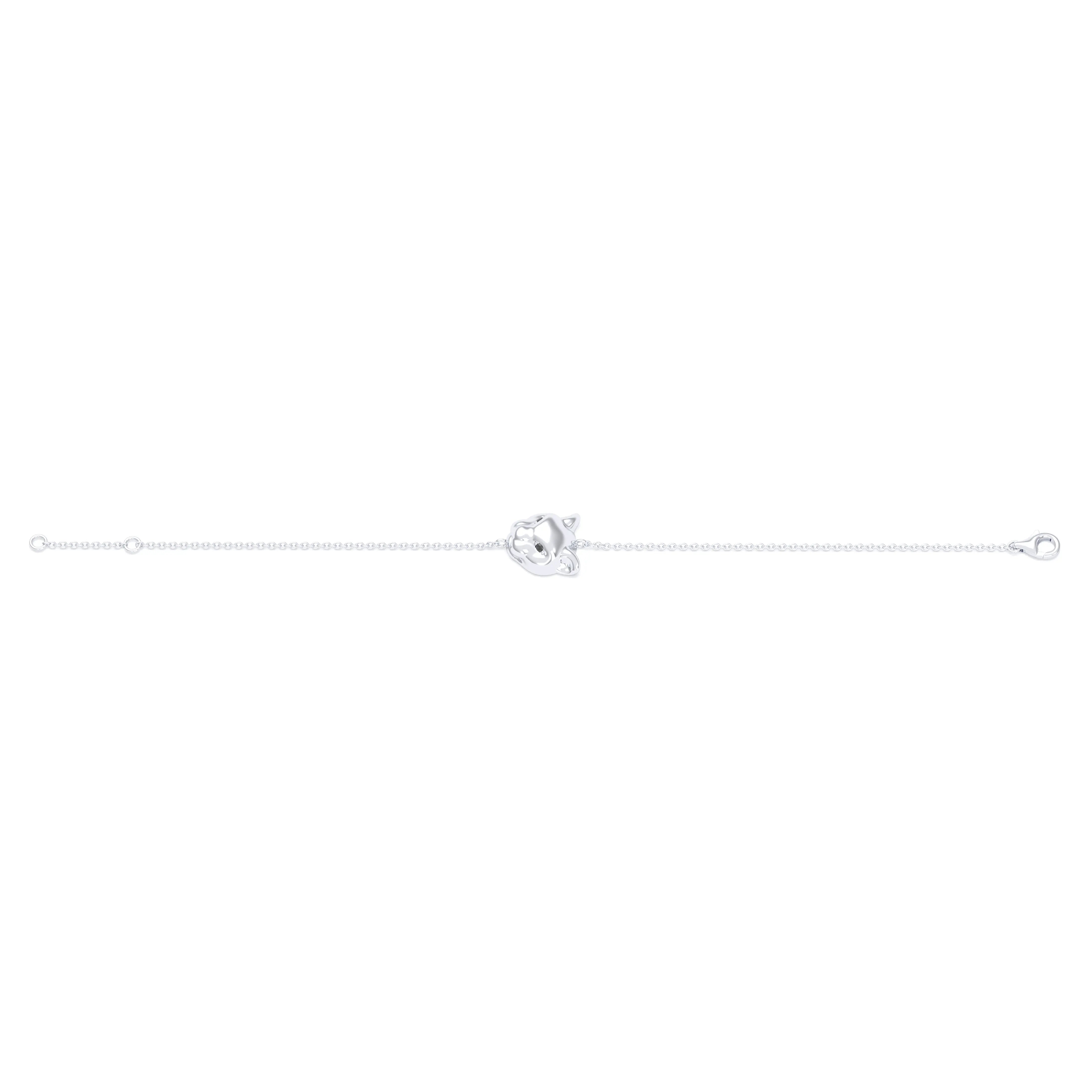 Bracelet Féline en or blanc 18 carats et pierres précieuses