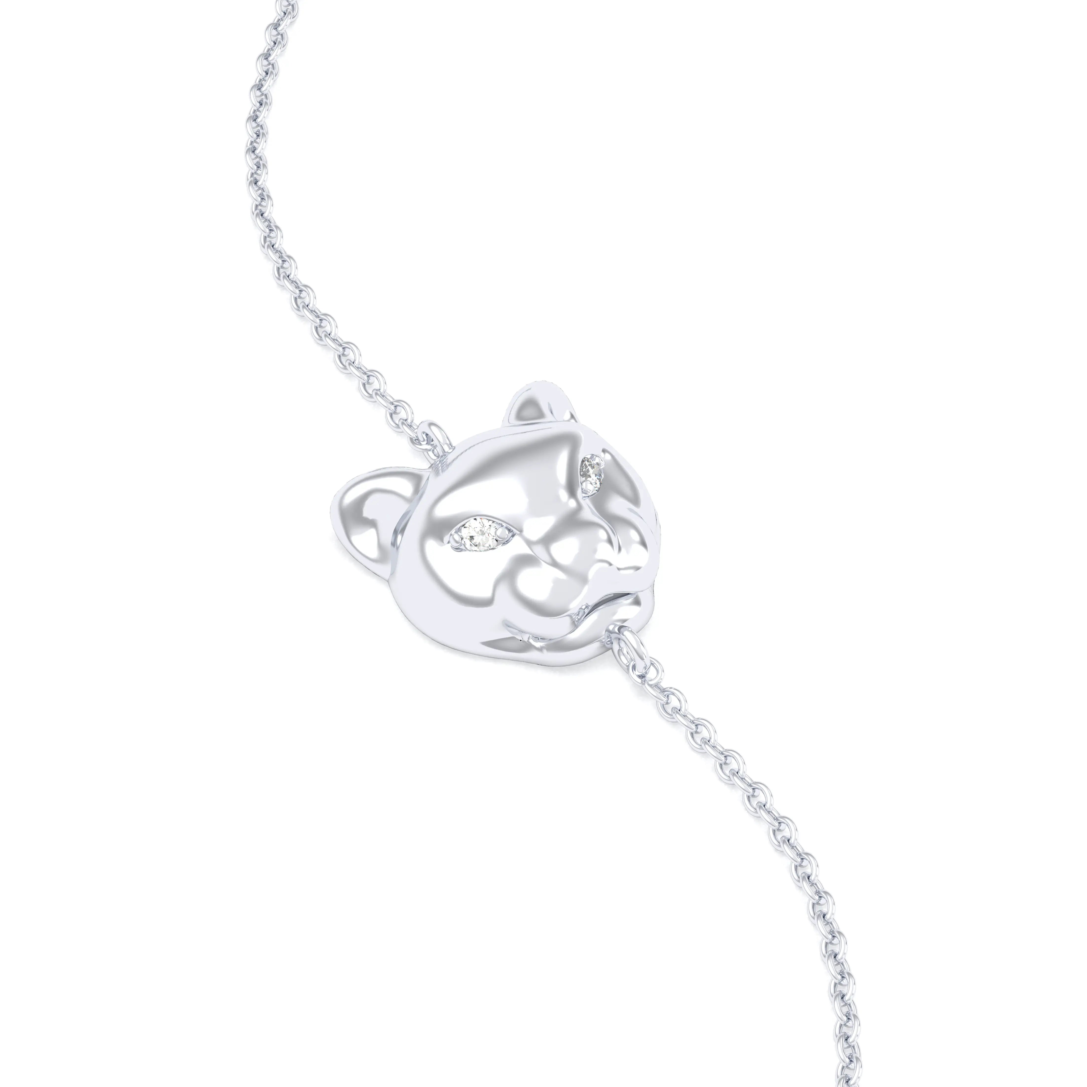 Bracelet Féline en or blanc 18 carats et pierres précieuses Diamant