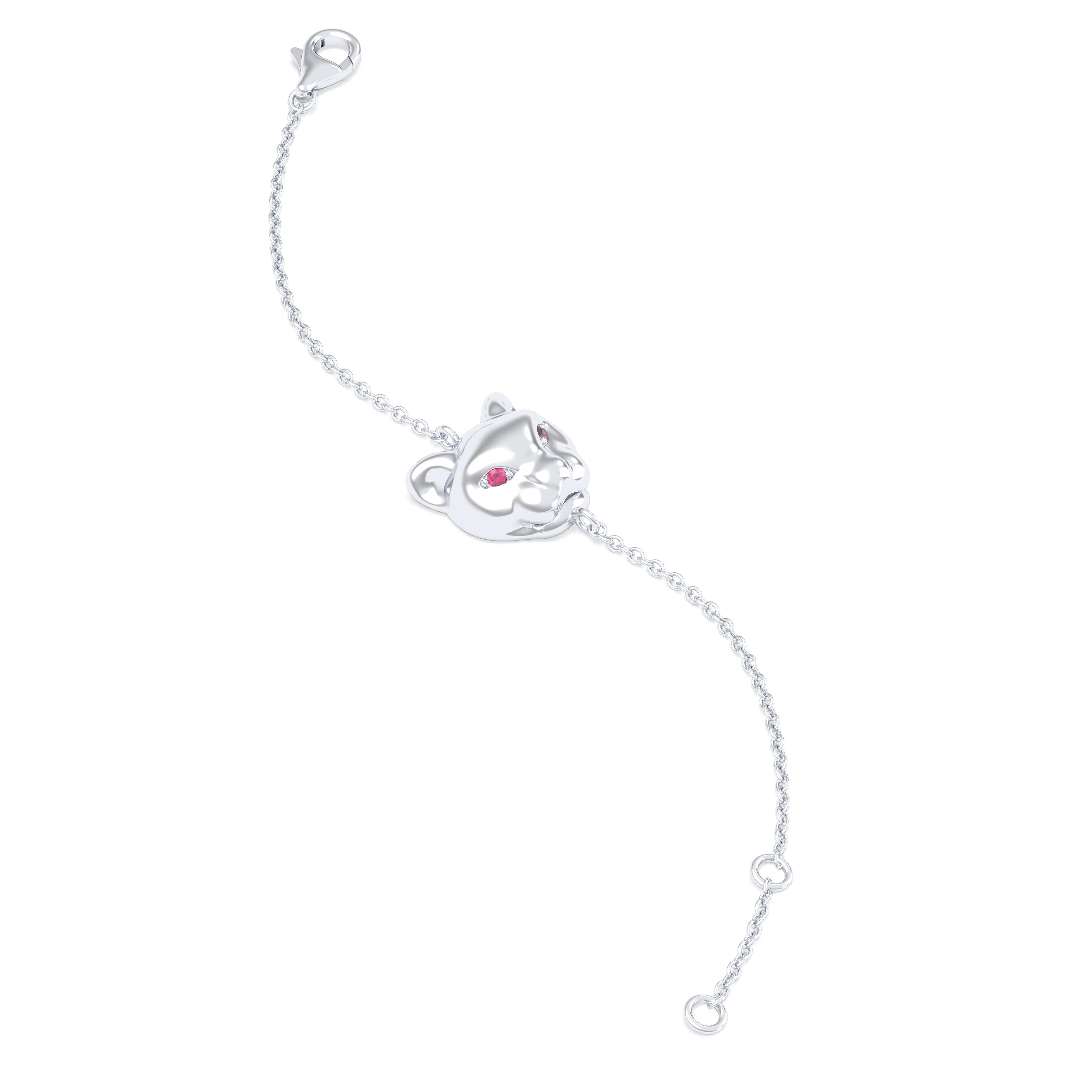 Bracelet Féline en or blanc 18 carats et pierres précieuses