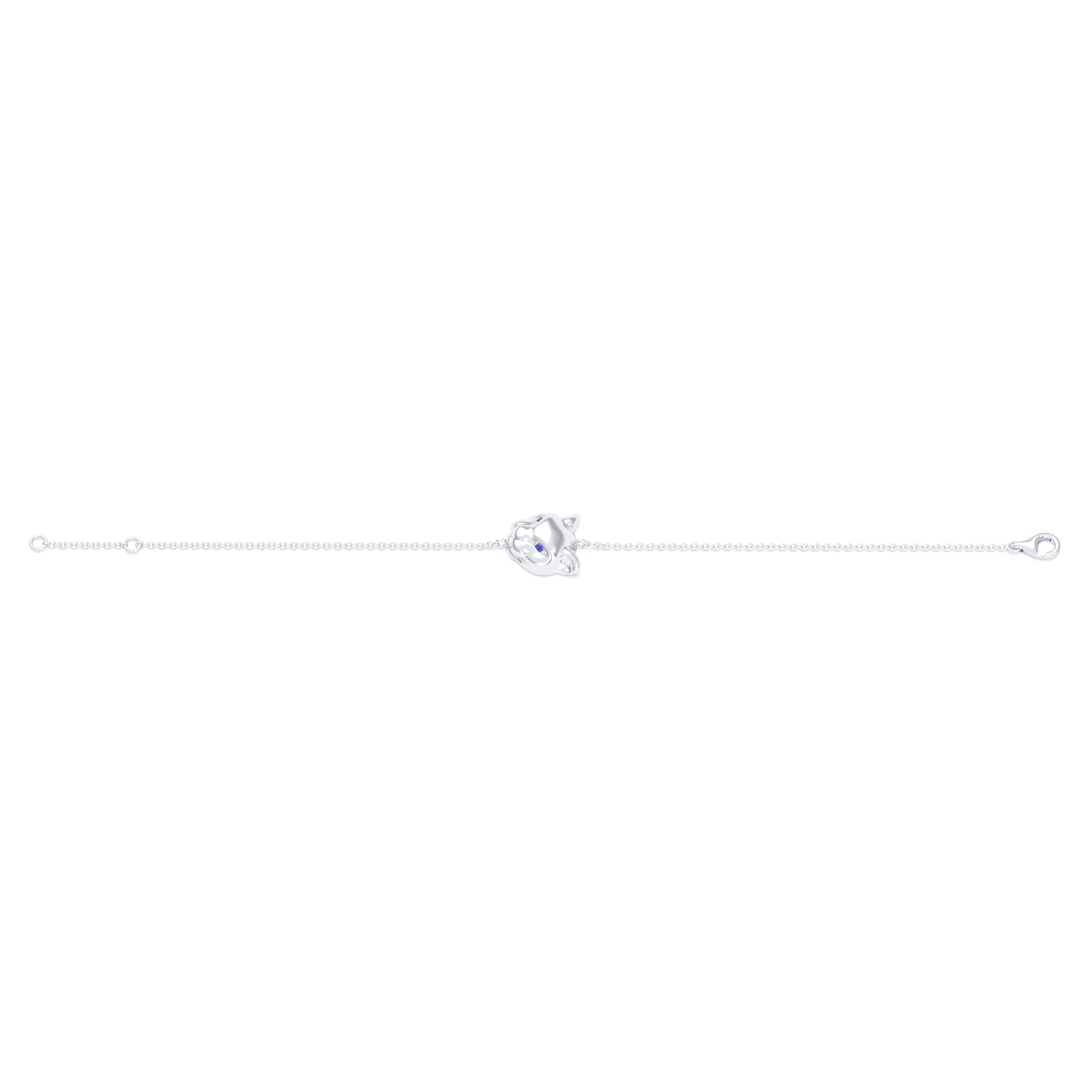 Bracelet Féline en or blanc 18 carats et pierres précieuses
