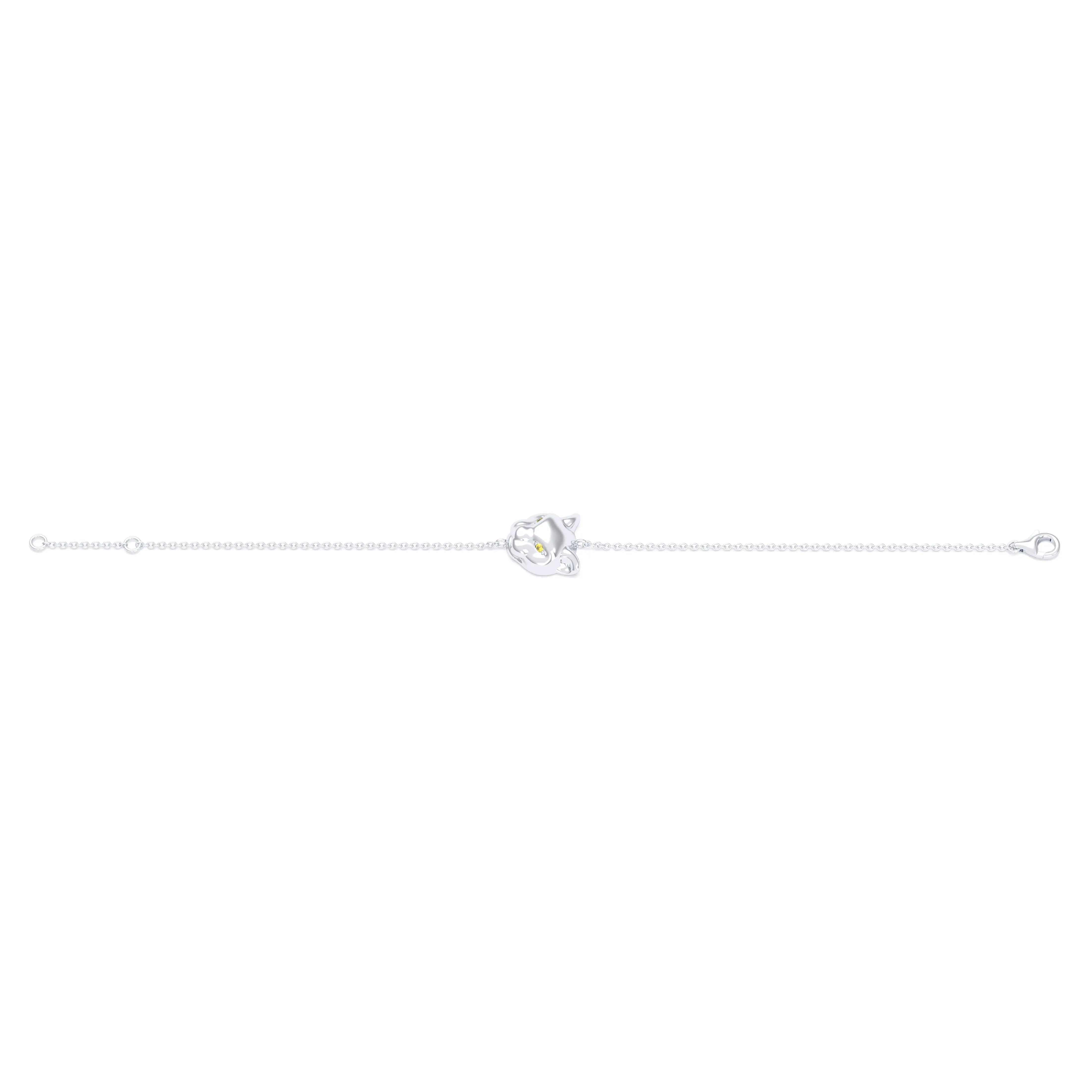 Bracelet Féline en or blanc 18 carats et pierres précieuses