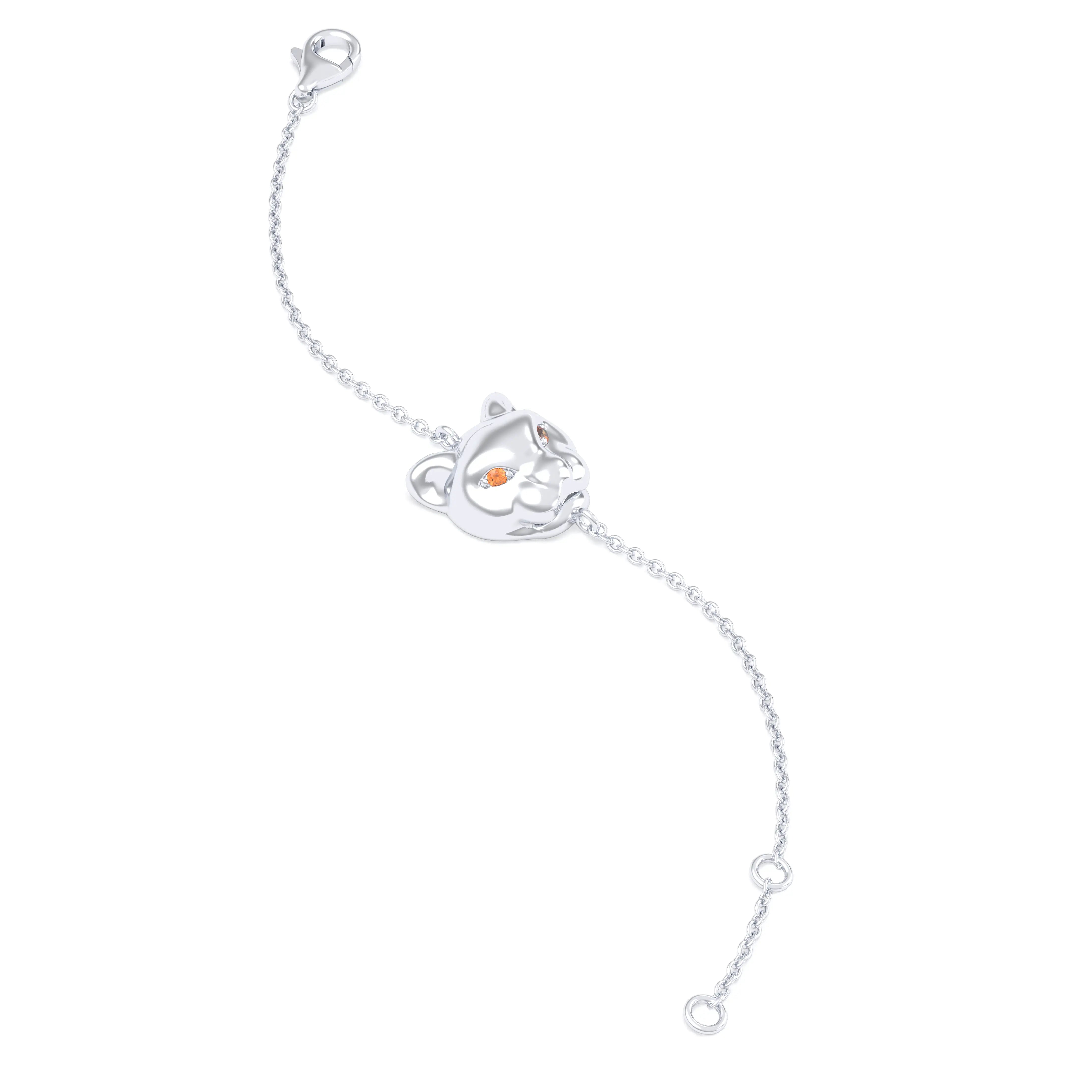 Bracelet Féline en or blanc 18 carats et pierres précieuses