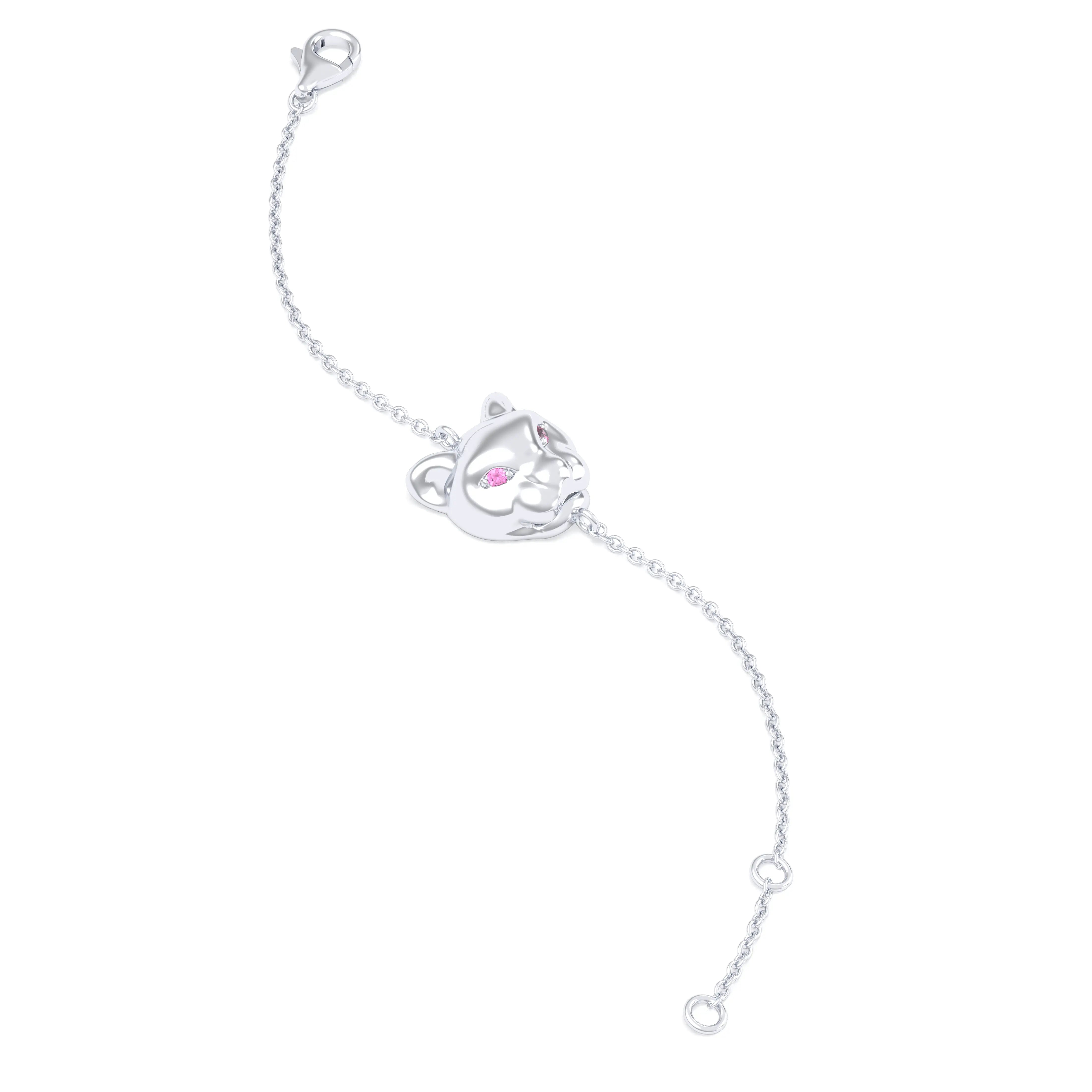 Bracelet Féline en or blanc 18 carats et pierres précieuses