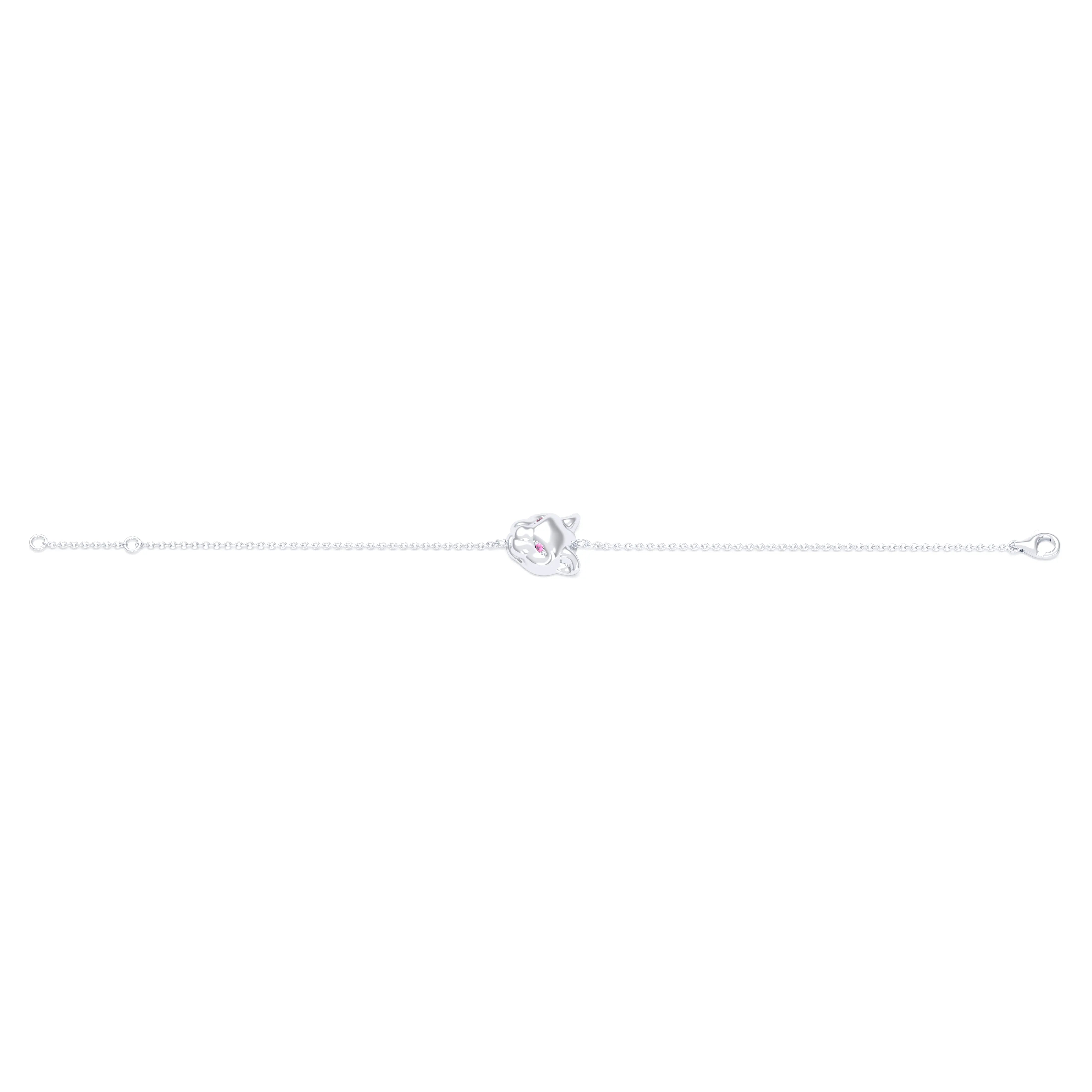 Bracelet Féline en or blanc 18 carats et pierres précieuses
