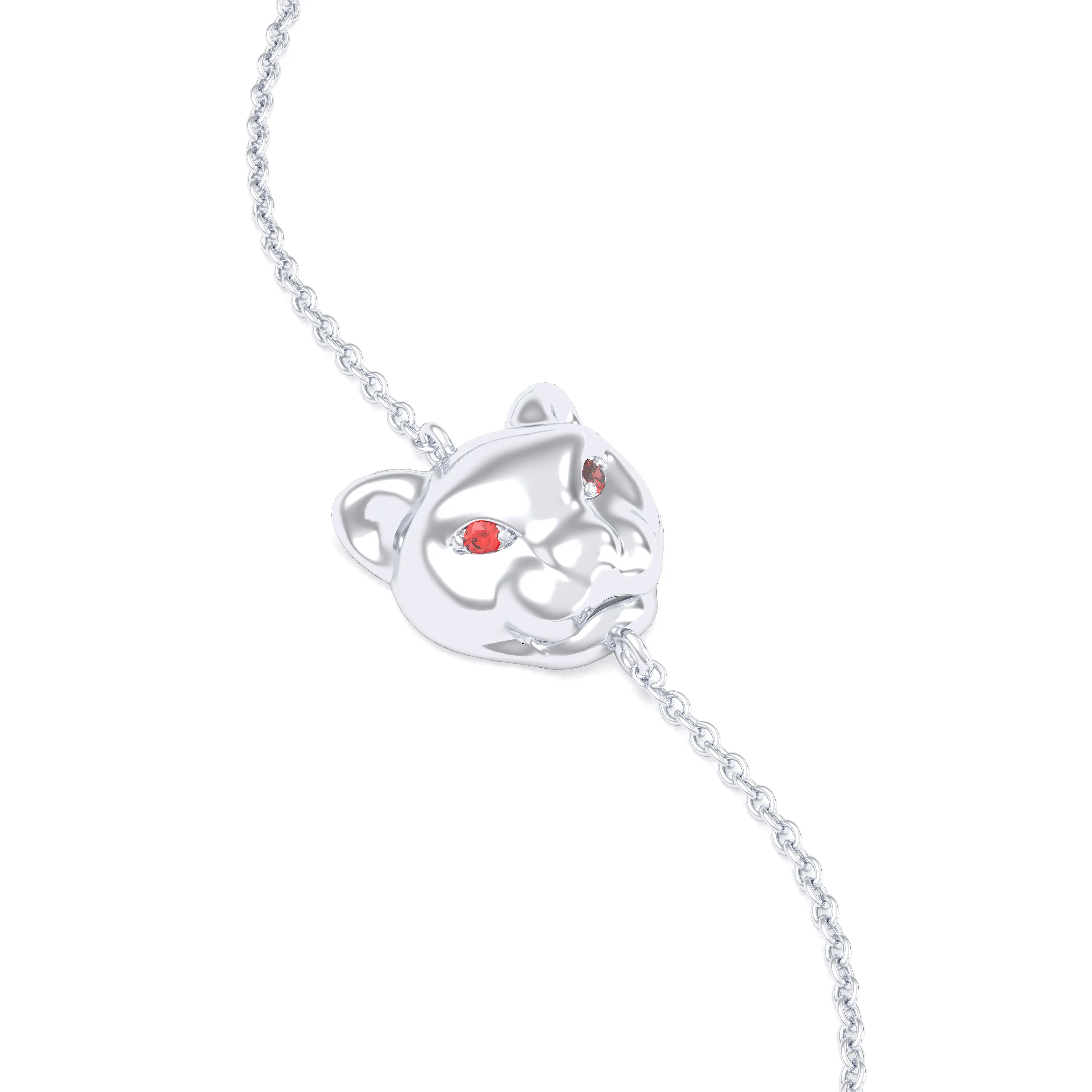 Bracelet Féline en or blanc 18 carats et pierres précieuses