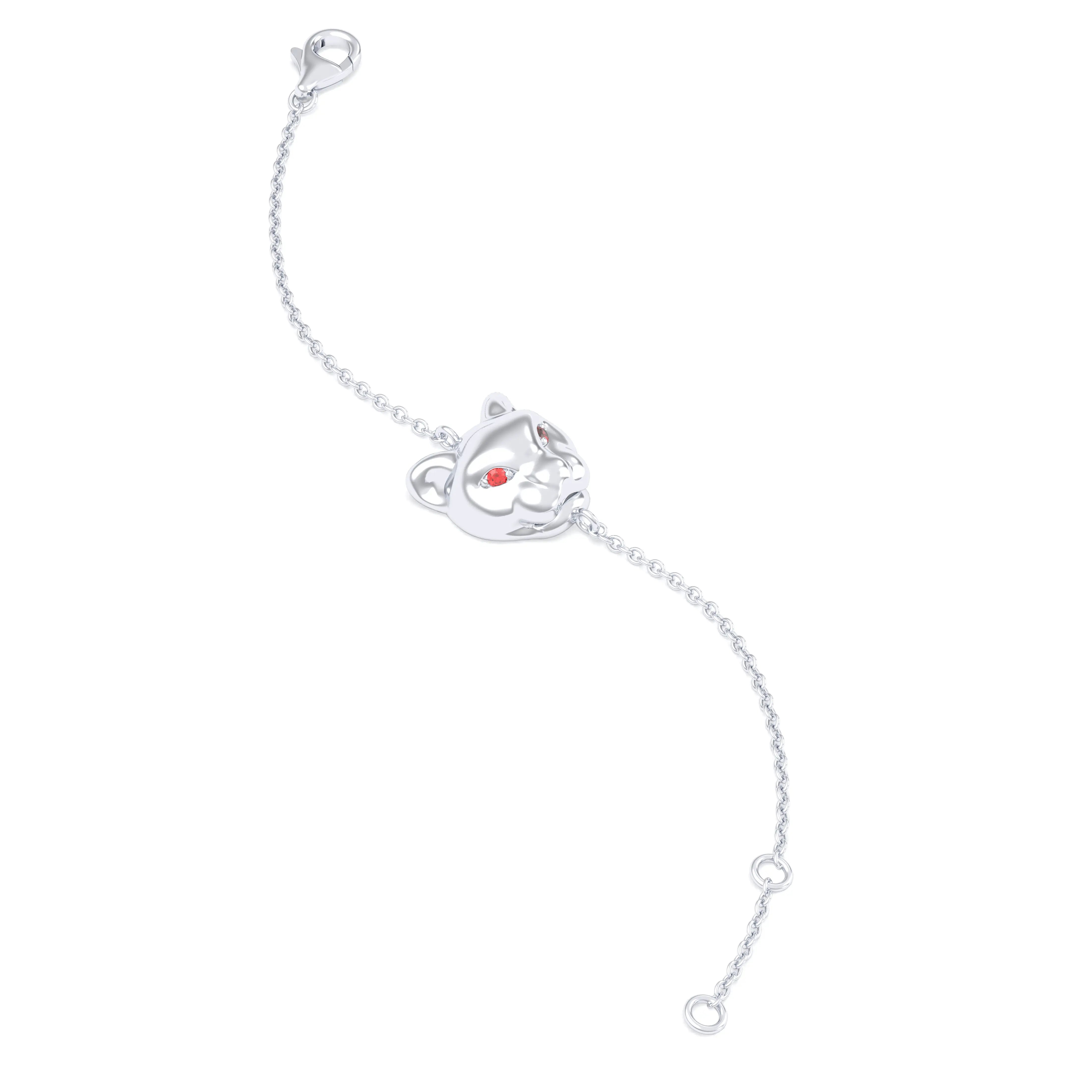 Bracelet Féline en or blanc 18 carats et pierres précieuses