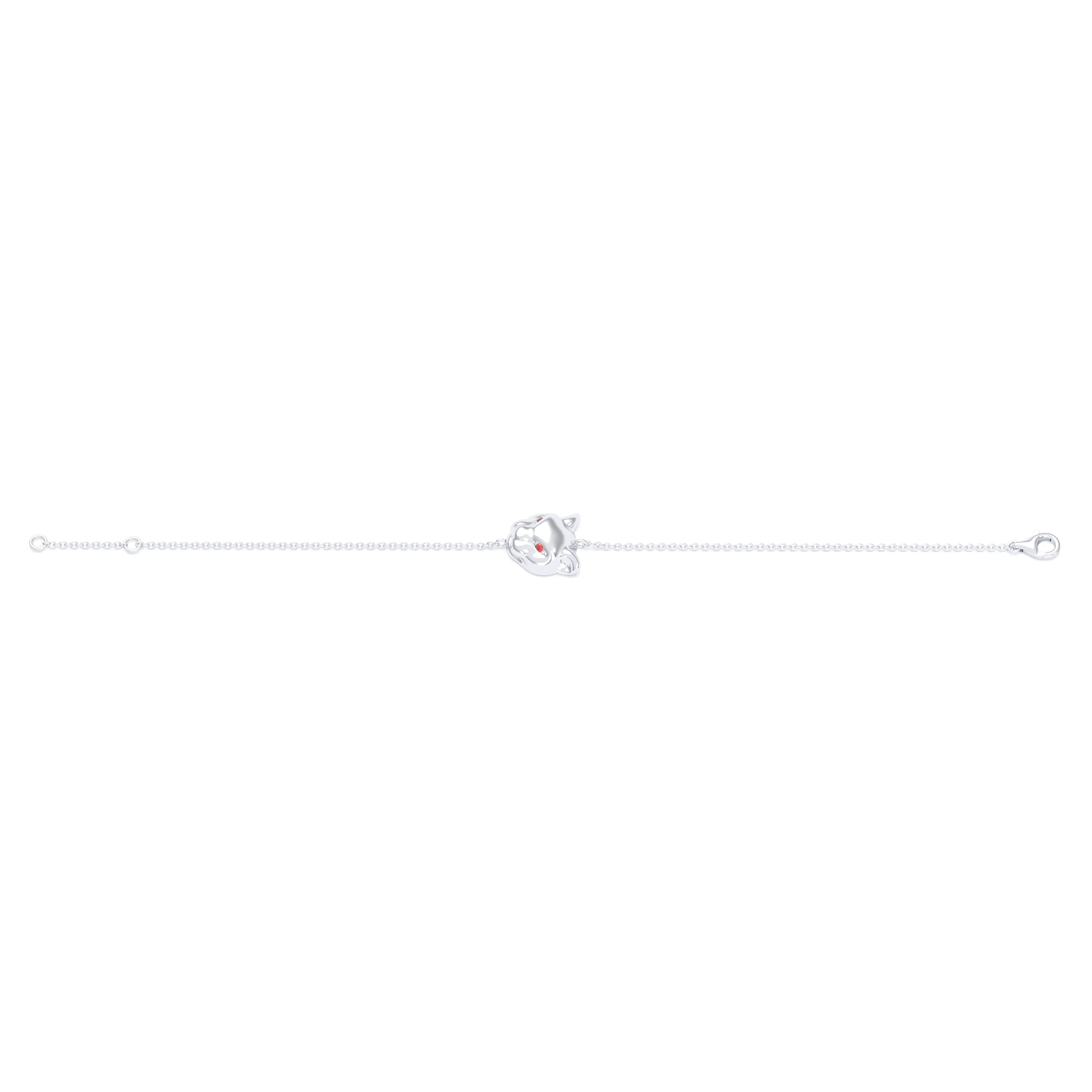 Bracelet Féline en or blanc 18 carats et pierres précieuses