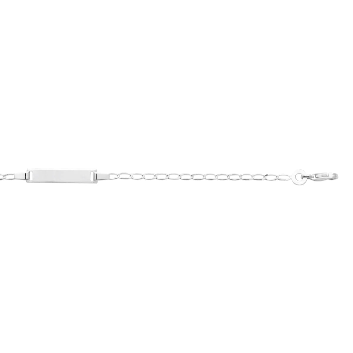 Bracelet identité enfant chaîne fine 2 mm en argent 925, 15 cm