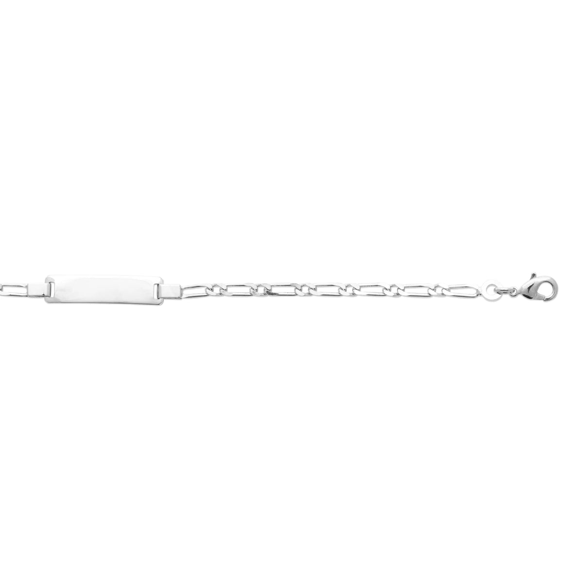 Bracelet identité enfant maille figaro 2,5 mm en argent 925, 16 cm
