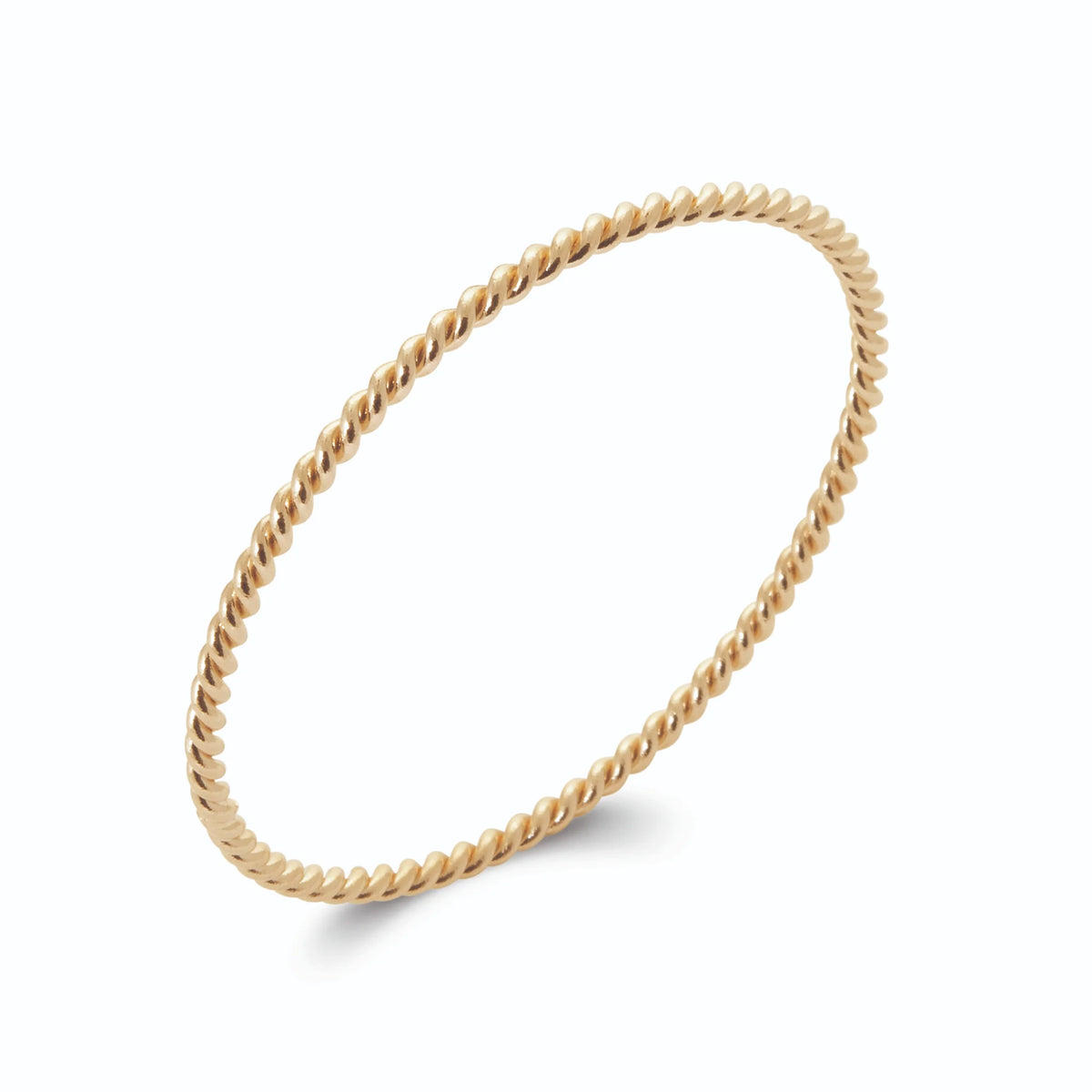 Bracelet jonc fil torsadé en plaqué or