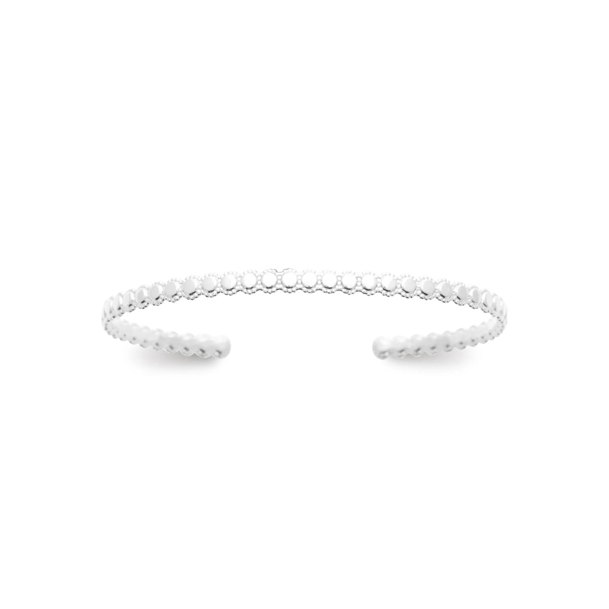 Bracelet jonc ouvert fin torsadé en argent 925 rhodié