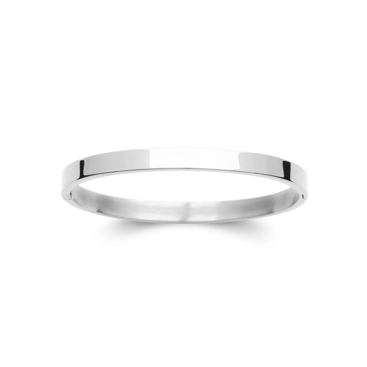 Bracelet jonc plat ouvrant en acier homme vu de profil