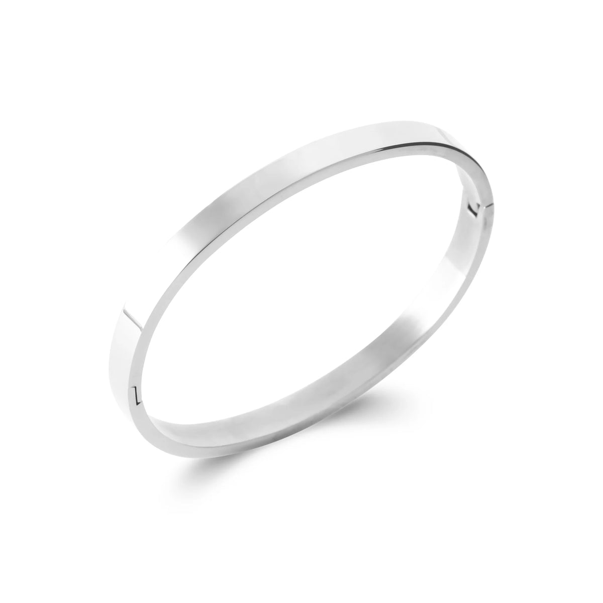 Bracelet jonc plat ouvrant en acier homme