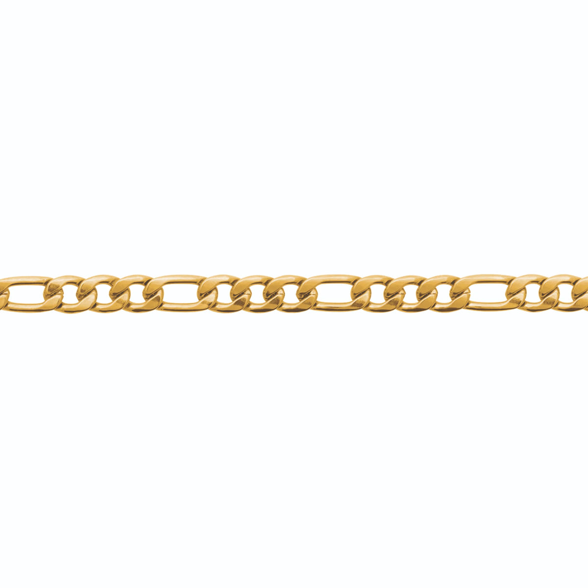 Bracelet maille figaro en acier PVD doré homme