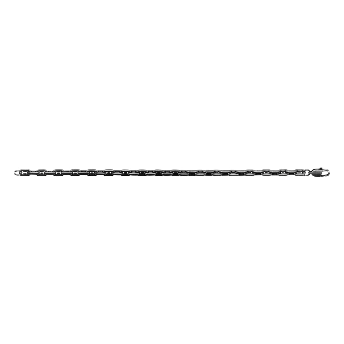 Bracelet maille forçat allongée en acier noir homme
