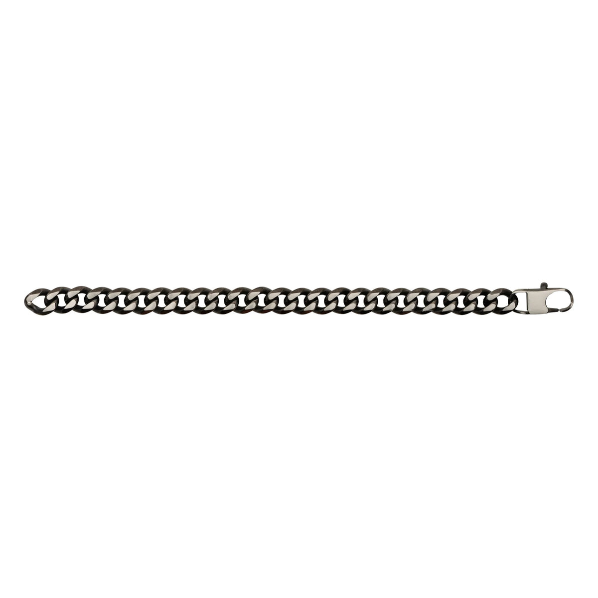 Bracelet maille gourmette épaisse en acier PVD noir homme