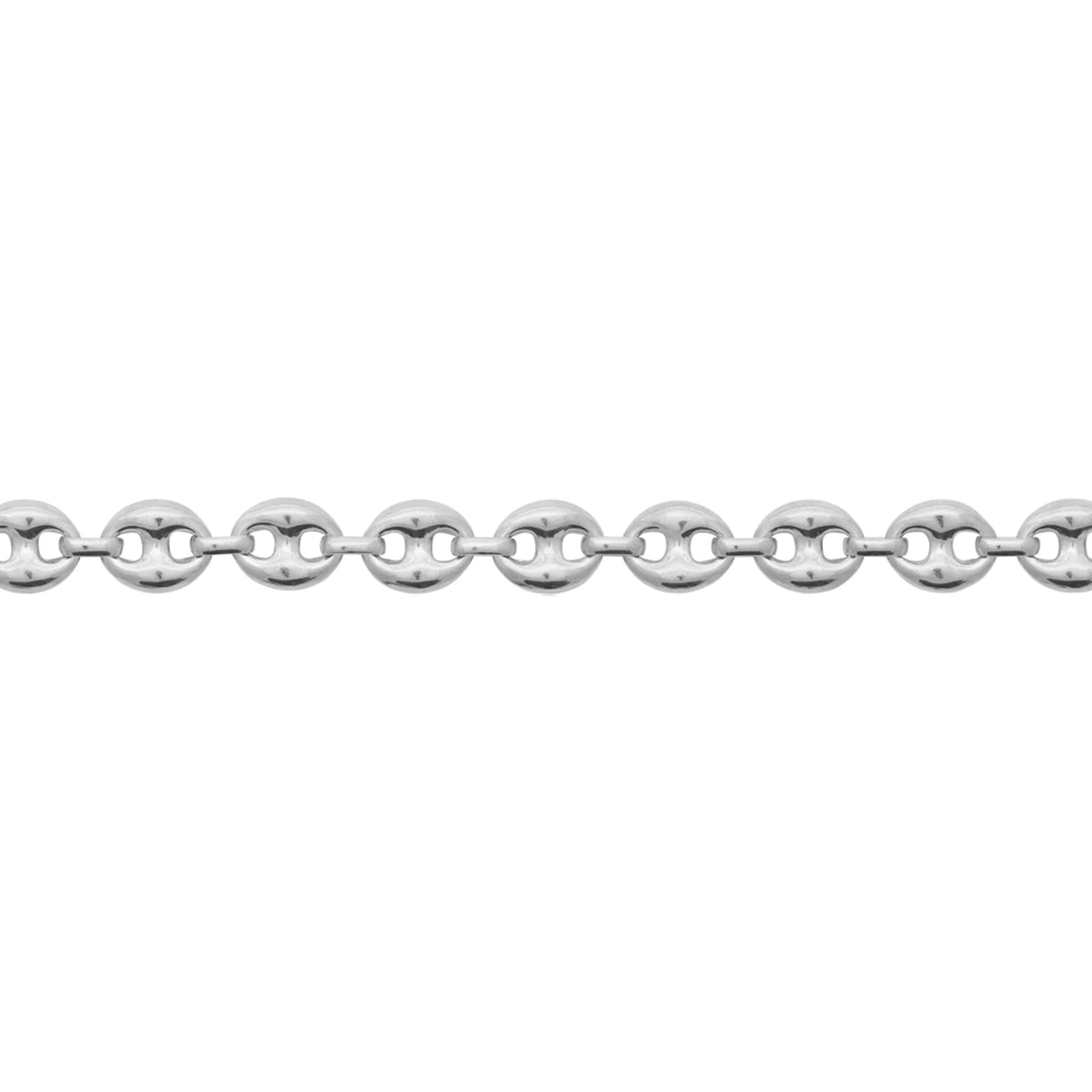 Bracelet maille grain de café en acier PVD argenté homme