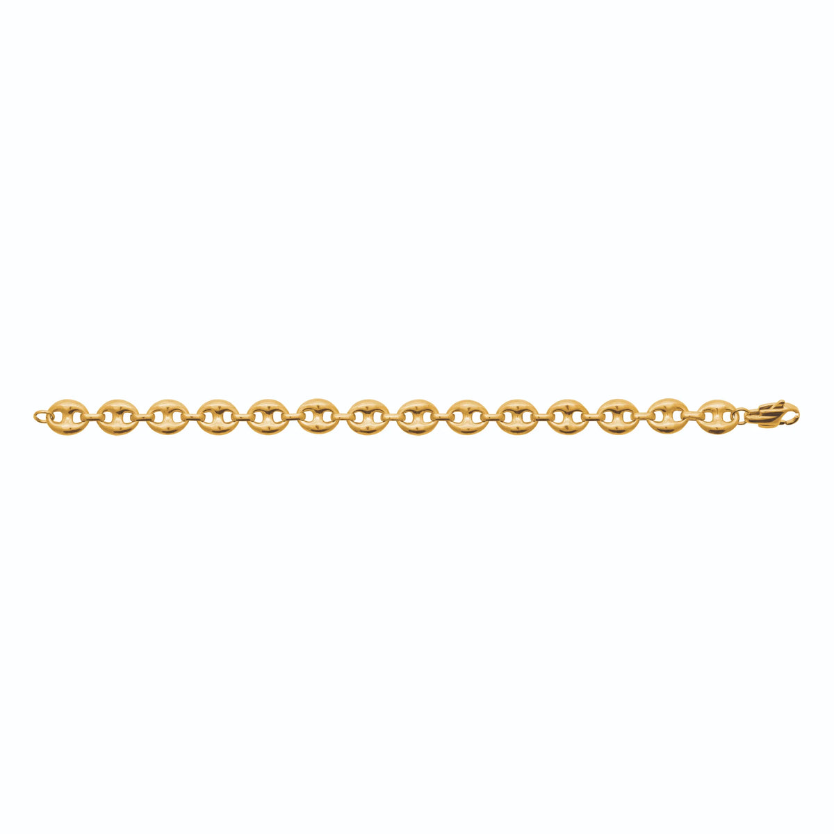 Bracelet maille grain de café en acier PVD doré homme