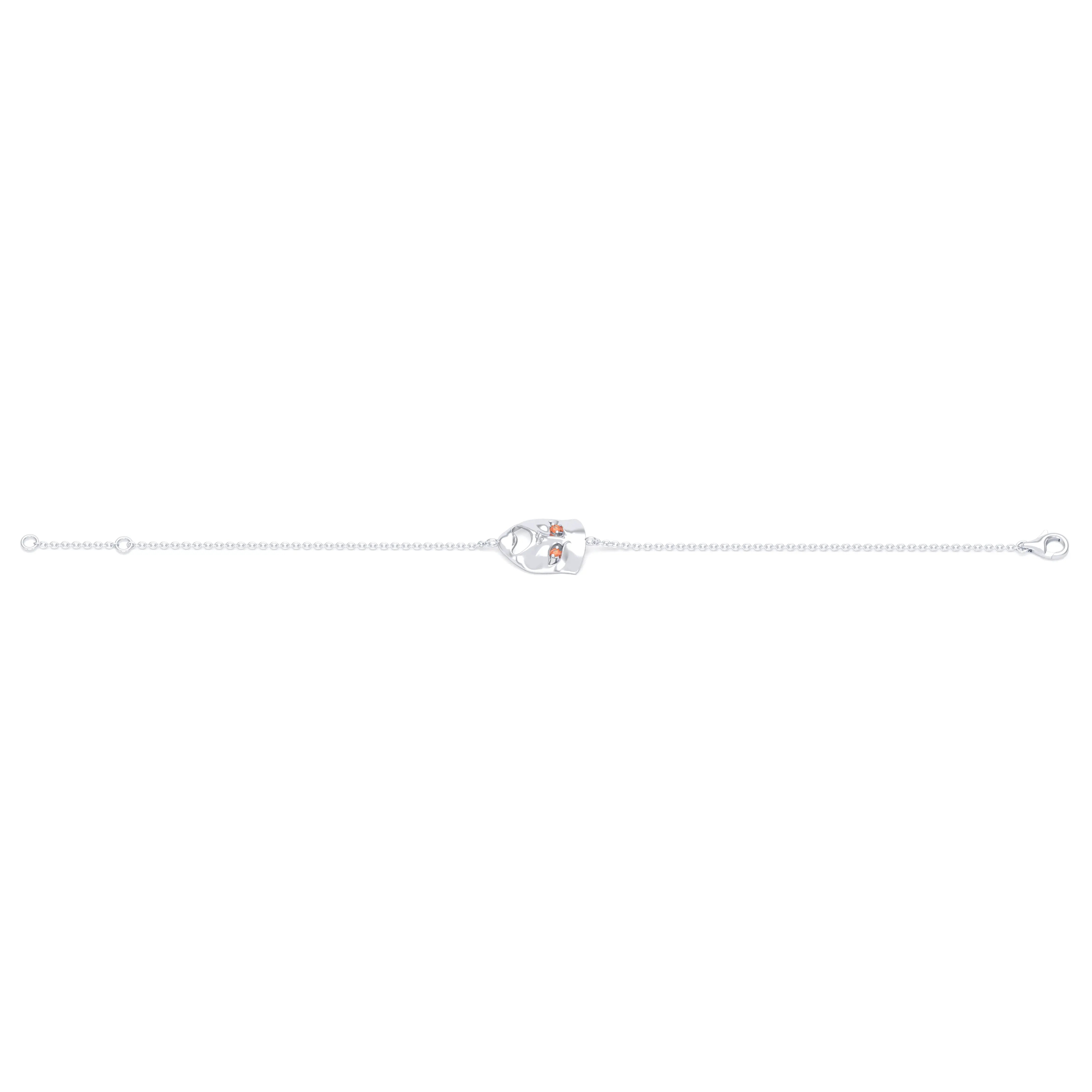 Bracelet Mélancolie en or blanc 18 carats, masque théâtre triste