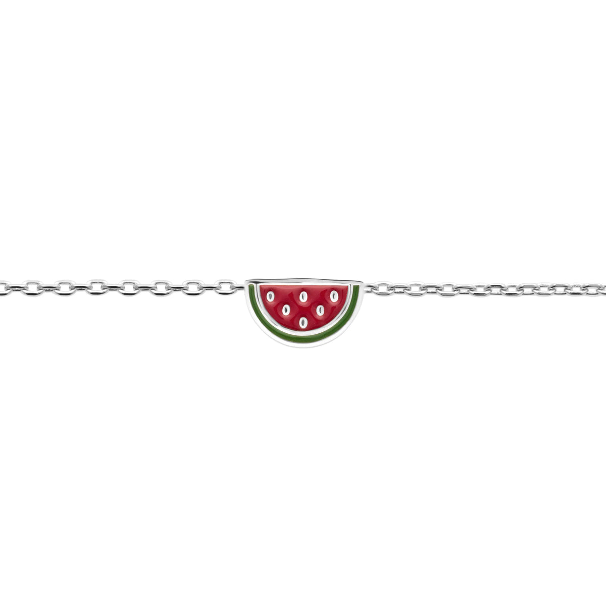 Bracelet pastèque enfant en argent 925 rhodié, 15 cm