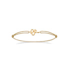 bracelet plaqué or motif serpent et cordon beige