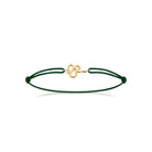 bracelet plaqué or motif serpent et cordon vert