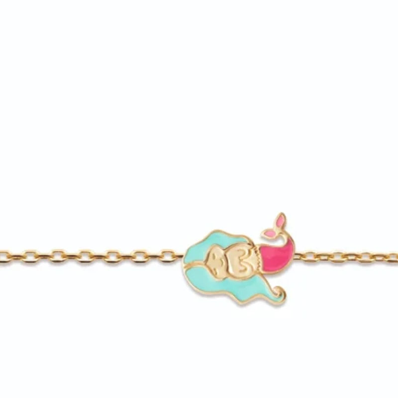 Bracelet sirène enfant en plaqué or, 15 cm