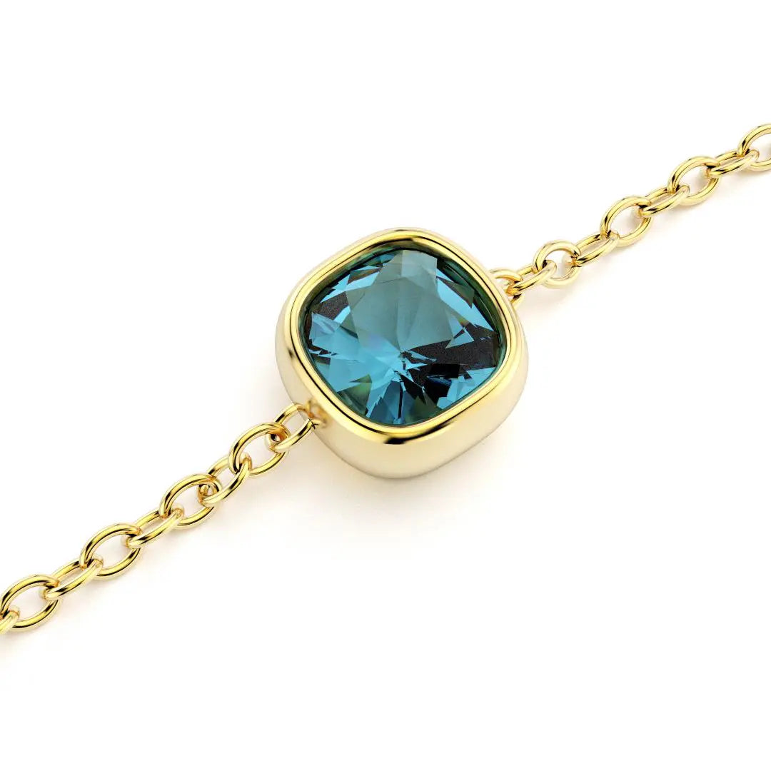 bracelet byzance pour femme forme coussin en or jaune avec topaze