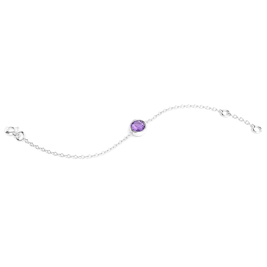 bracelet byzance pour femme forme ronde en argent avec amethyste
