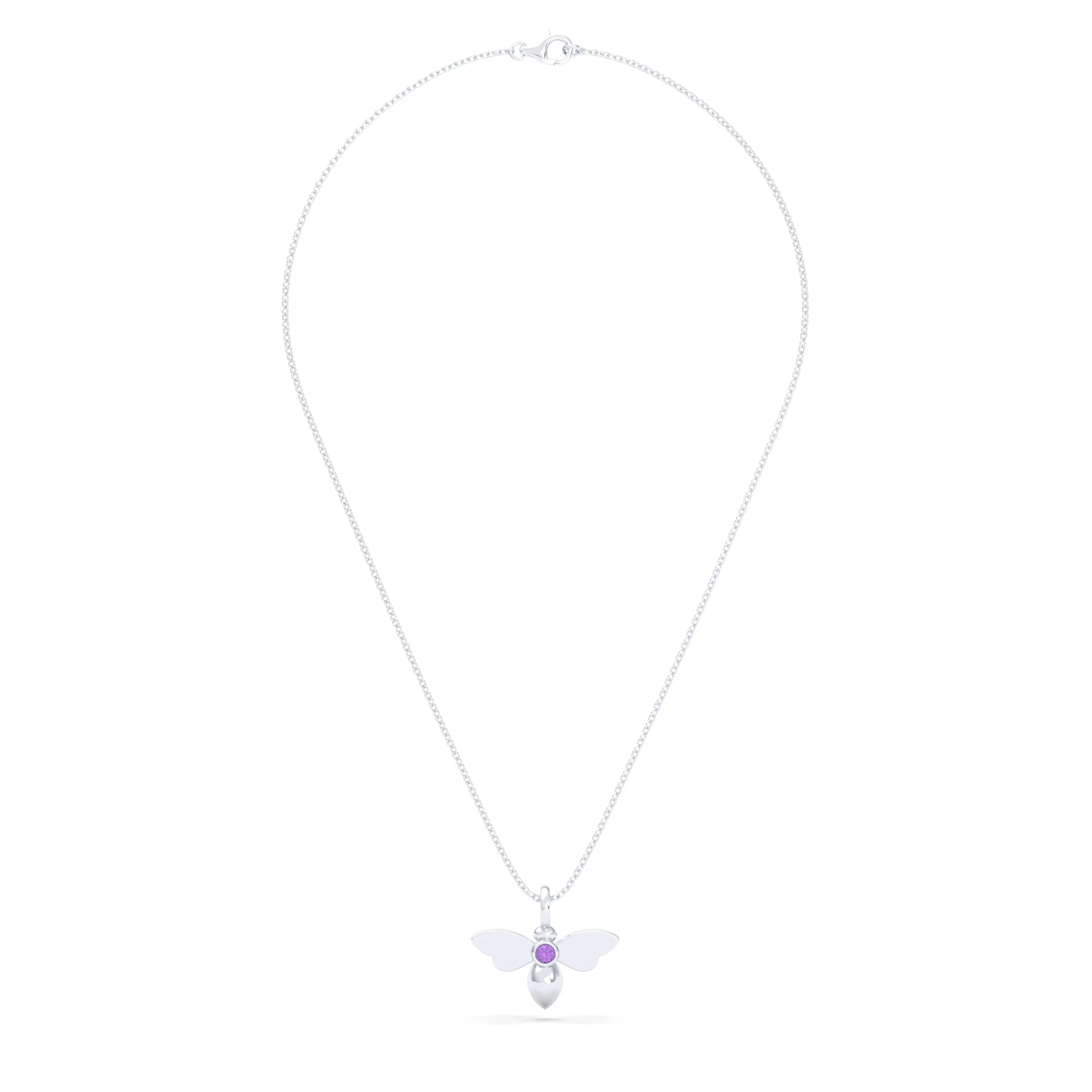 Collier Abeille en argent 950 et pierre fine ou précieuse au choix