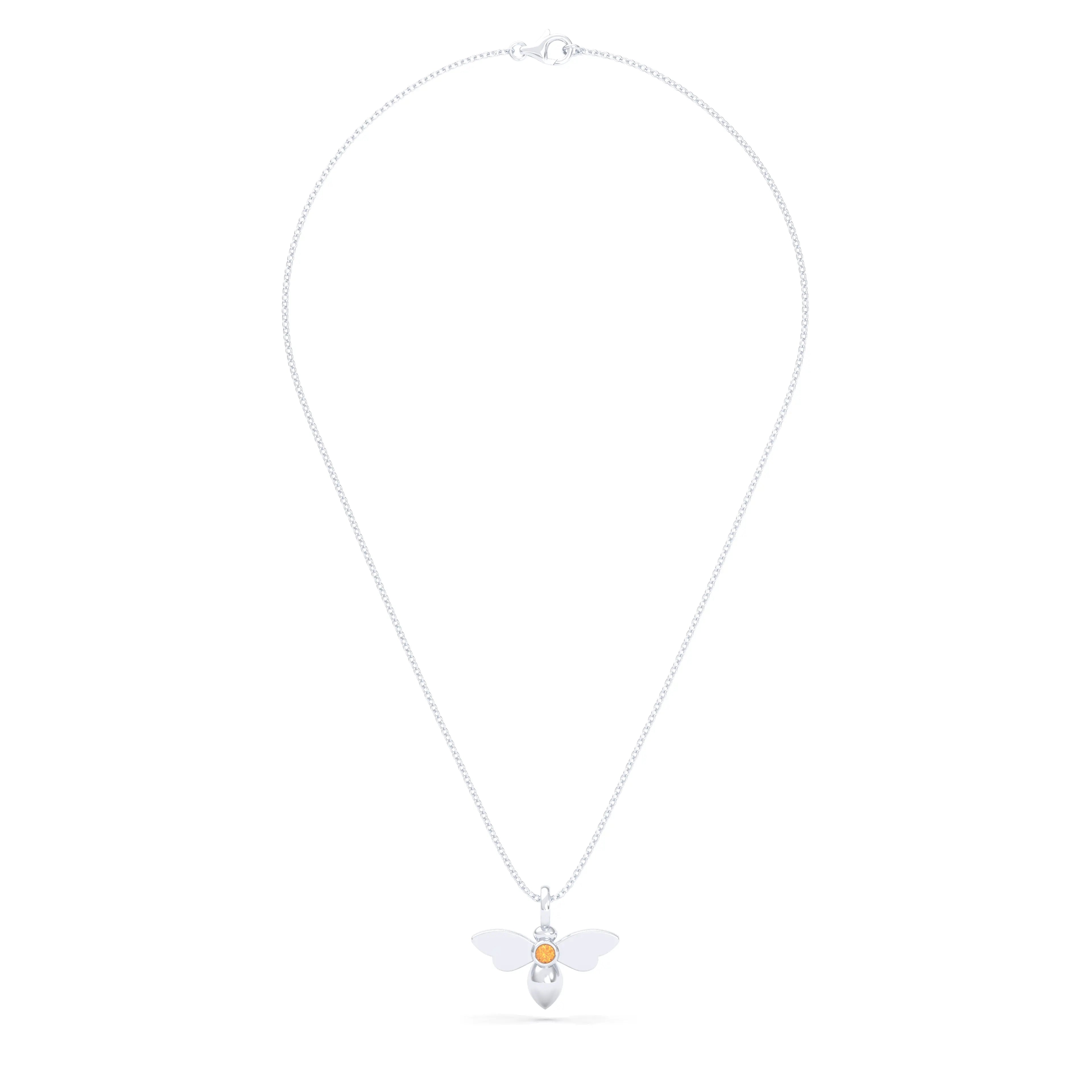 Collier Abeille en argent 950 et pierre fine ou précieuse au choix