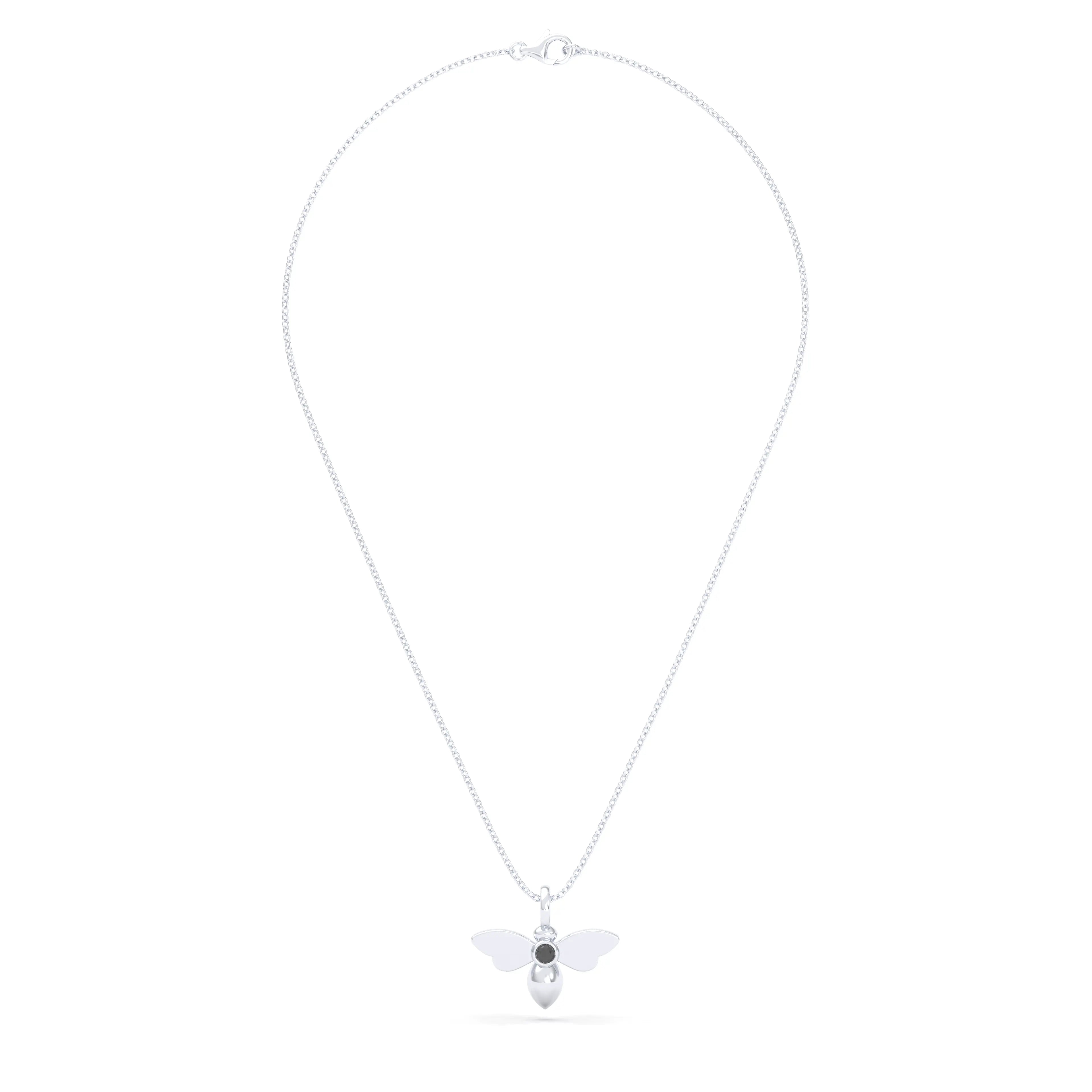 Collier Abeille en argent 950 et pierre fine ou précieuse au choix