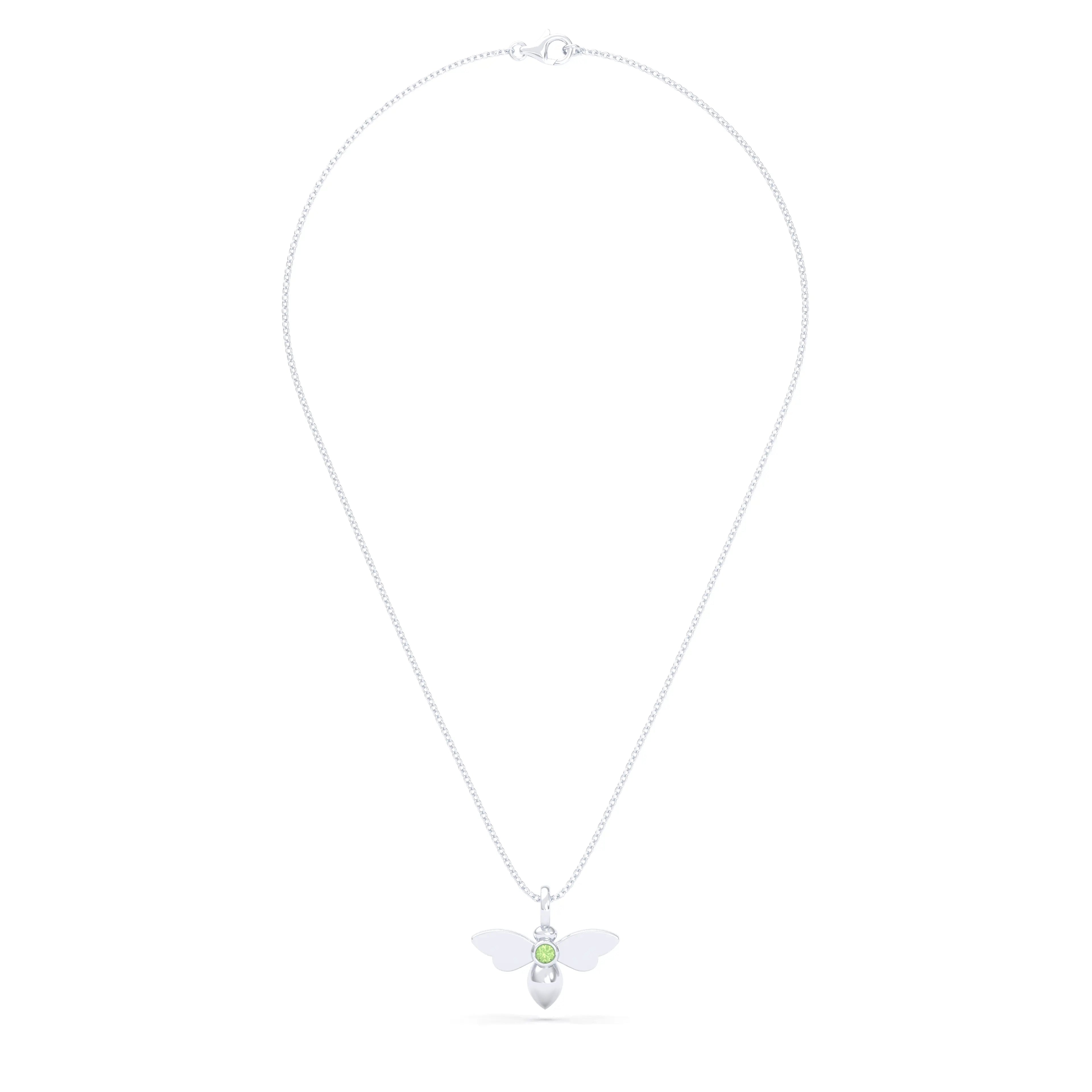 Collier Abeille en argent 950 et pierre fine ou précieuse au choix