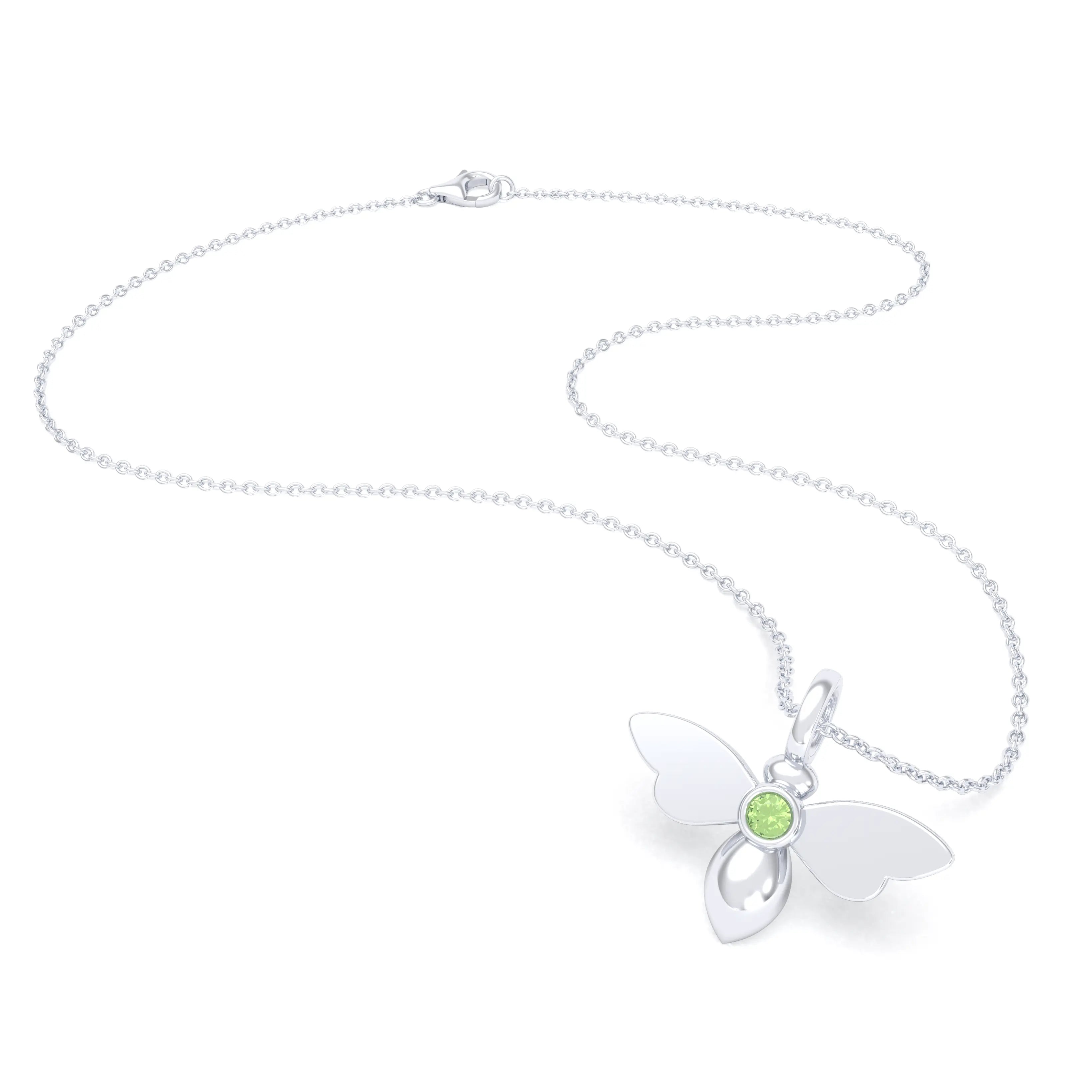 Collier Abeille en argent 950 et pierre fine ou précieuse au choix