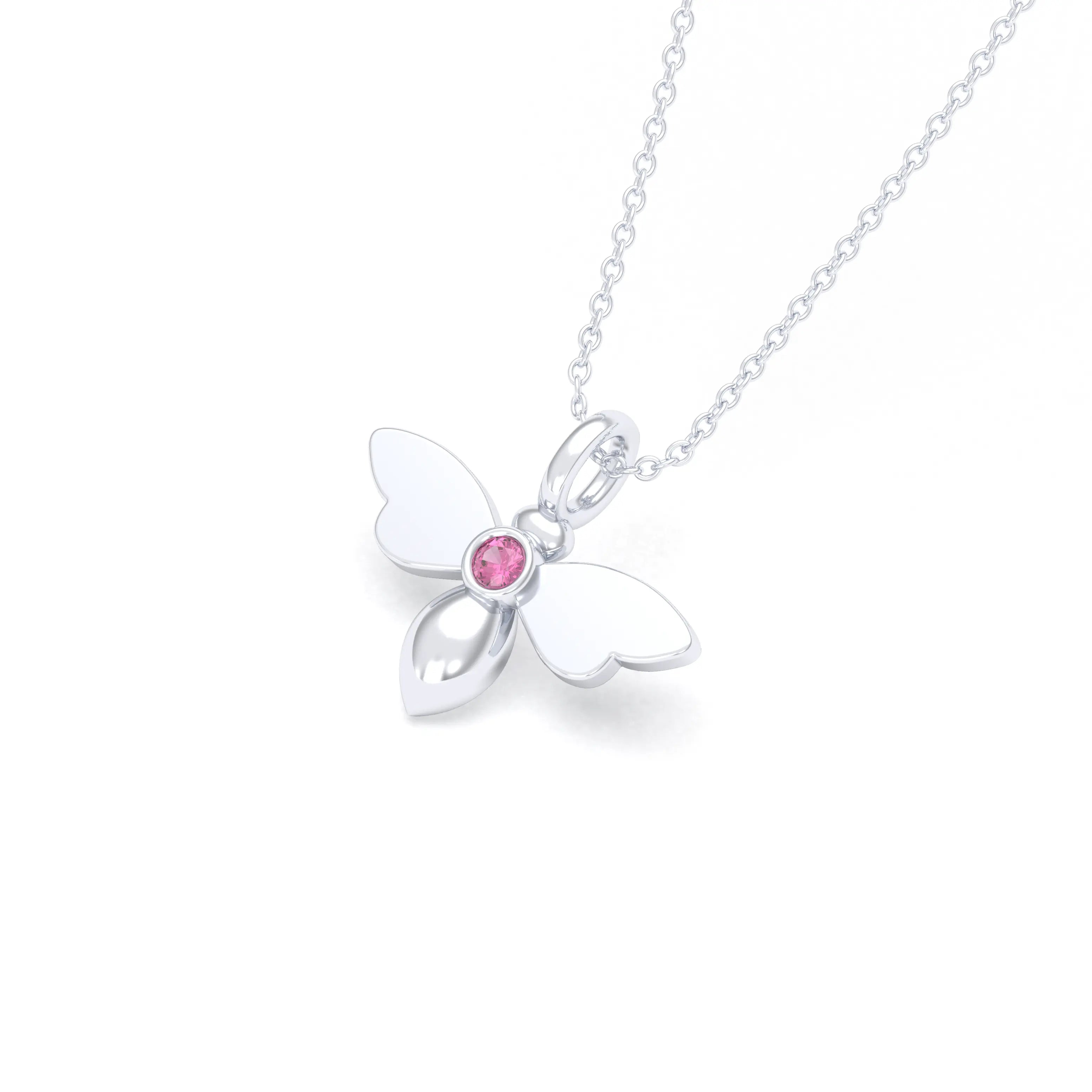 Collier Abeille en argent 950 et pierre fine ou précieuse au choix Grenat Rhodolite