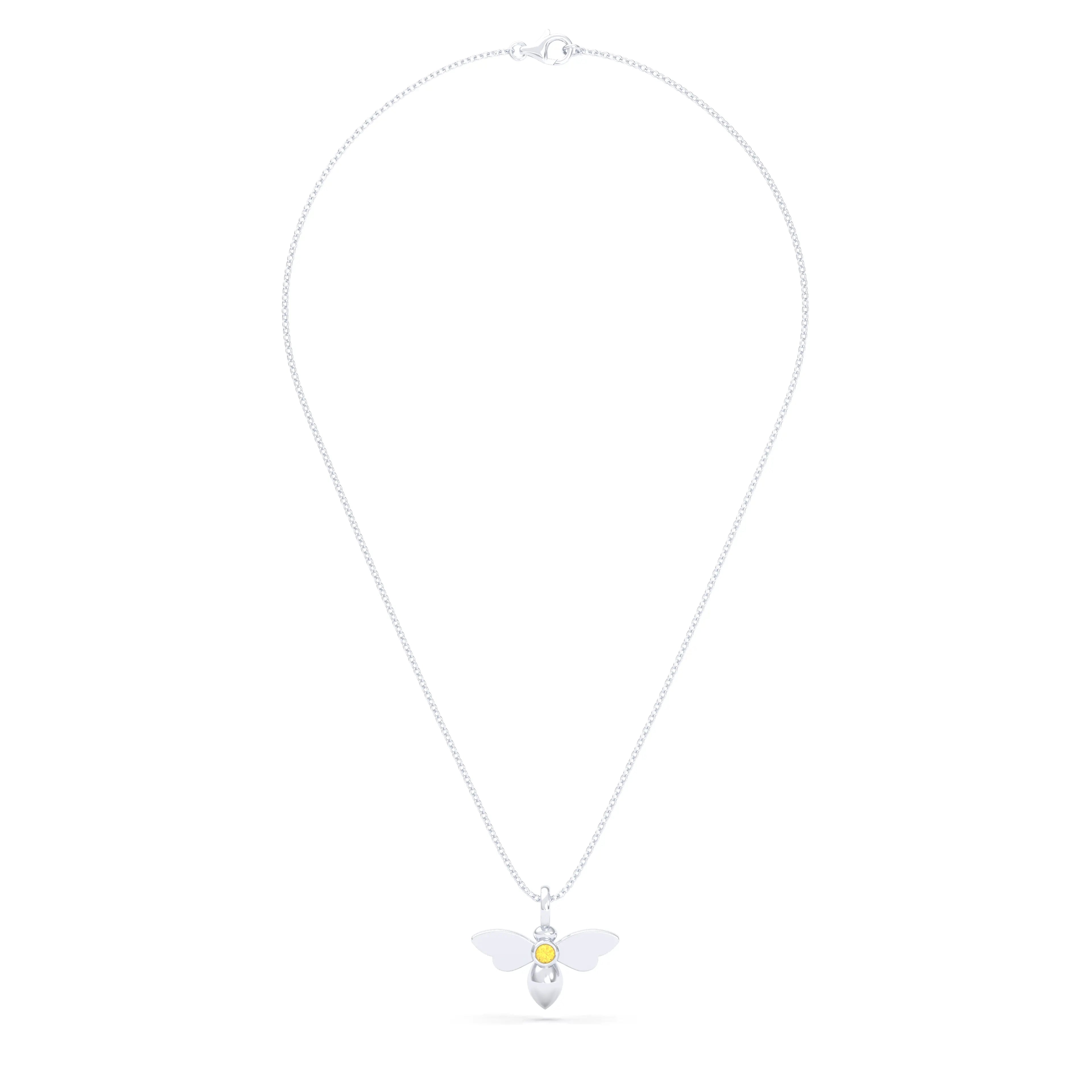 Collier Abeille en argent 950 et pierre fine ou précieuse au choix