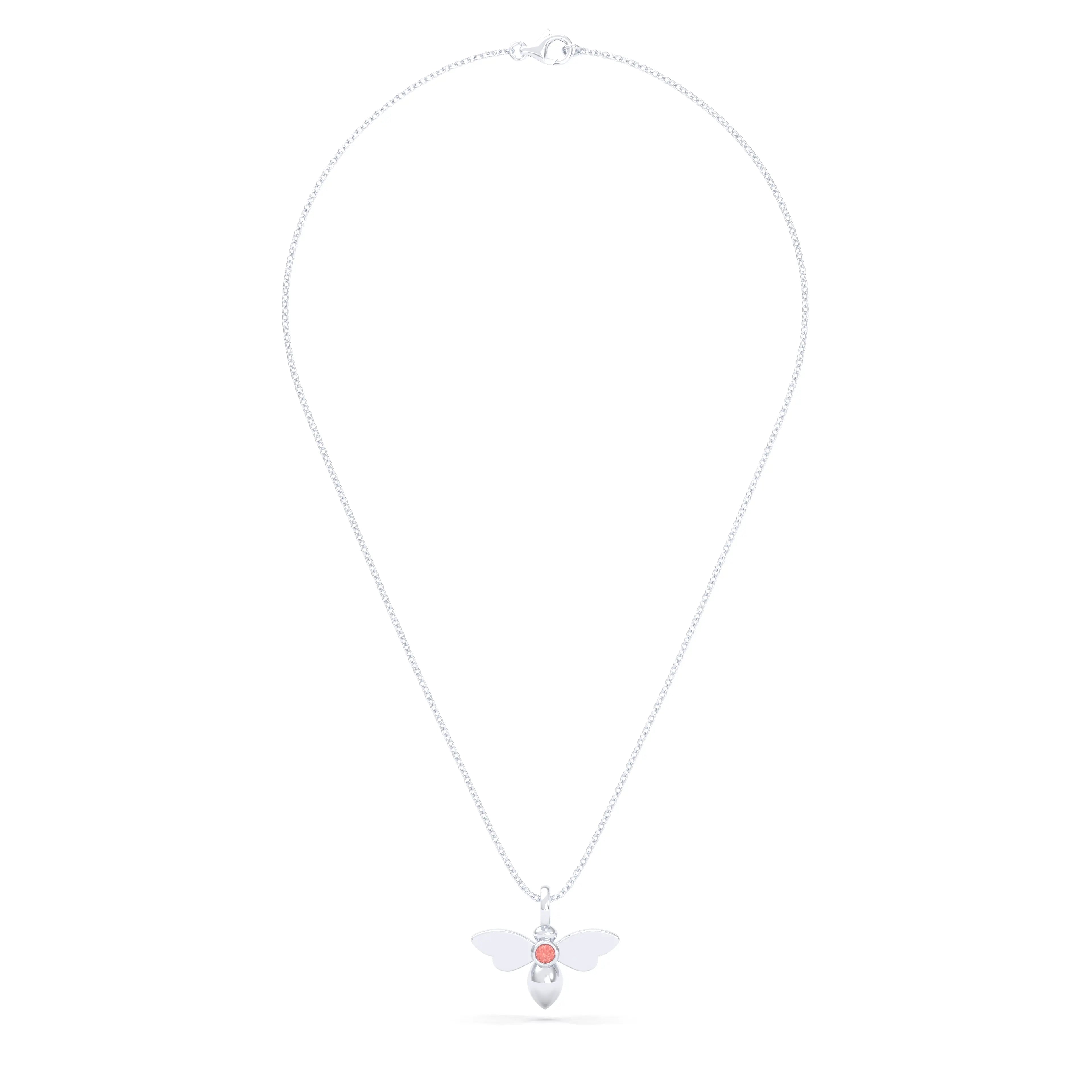 Collier Abeille en argent 950 et pierre fine ou précieuse au choix