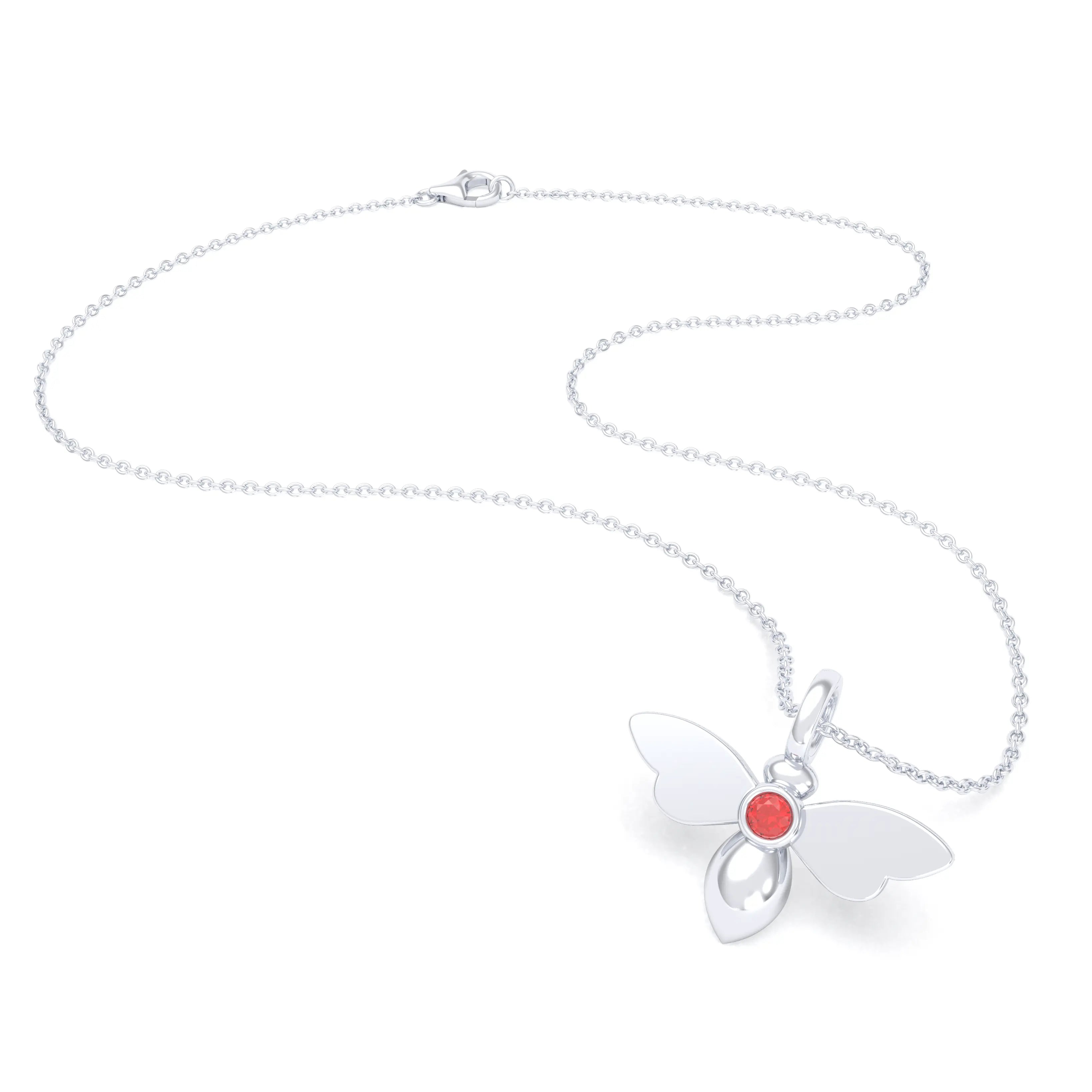 Collier Abeille en argent 950 et pierre fine ou précieuse au choix