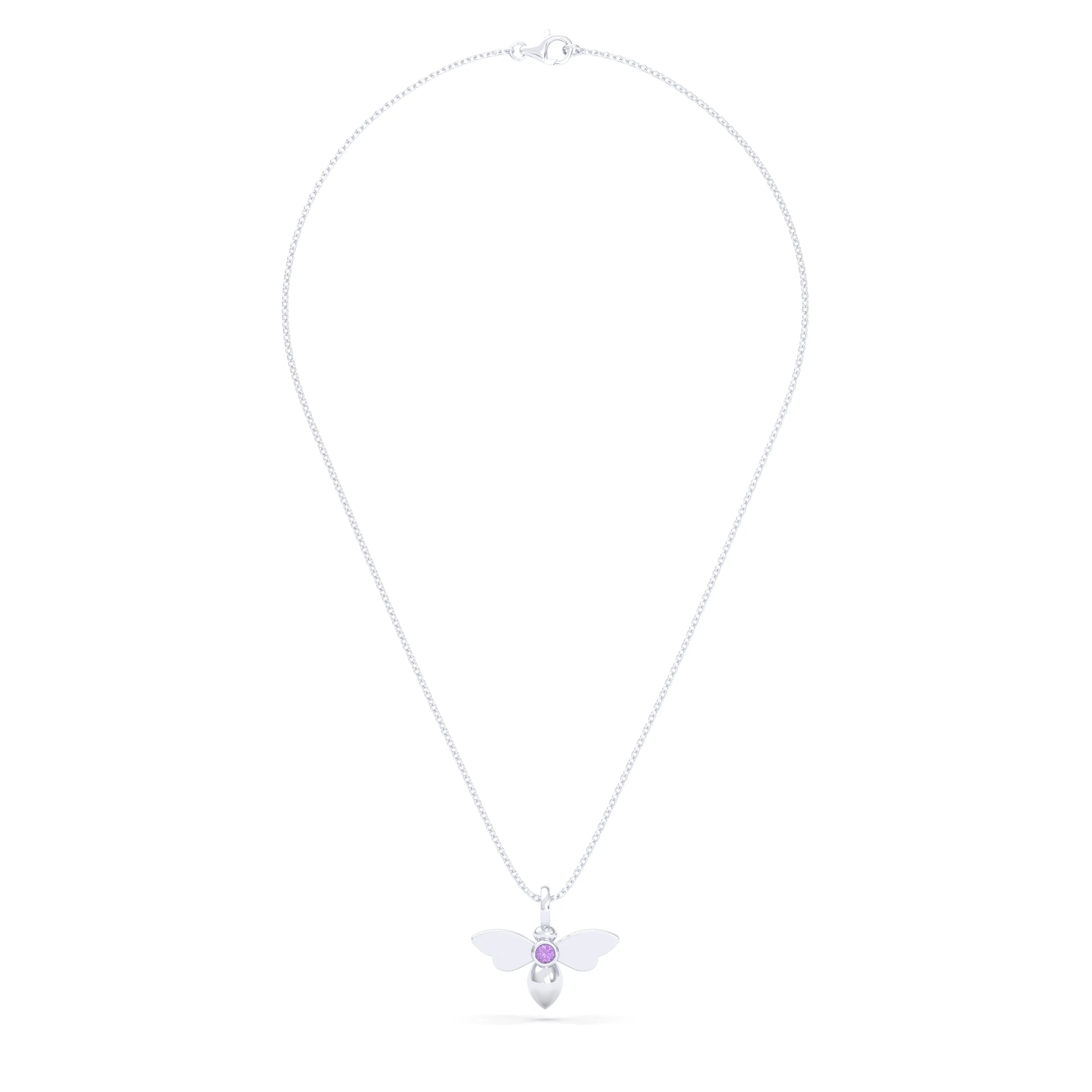 Collier Abeille en argent 950 et pierre fine ou précieuse au choix
