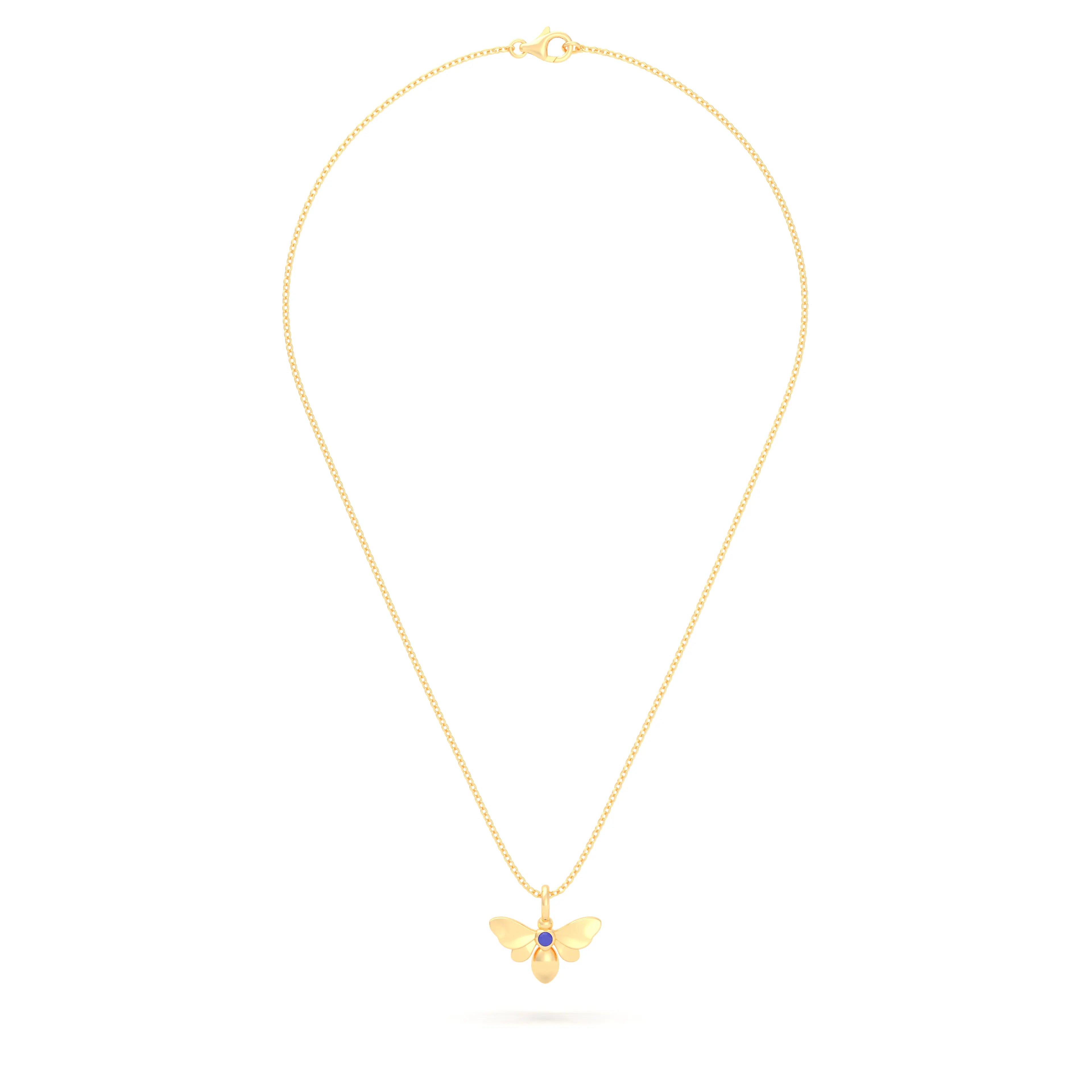 Collier Abeille en or jaune 18 carats et pierre précieuse au choix
