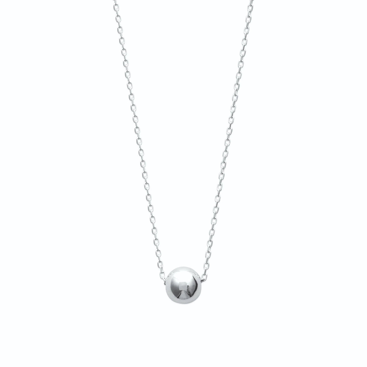 Collier boule en argent 925 rhodié 45 cm