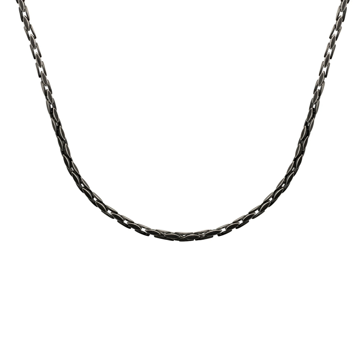 Collier chaîne fine en acier PVD noir homme 60 cm