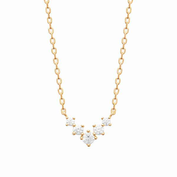 Collier chevron de zircons en plaqué or