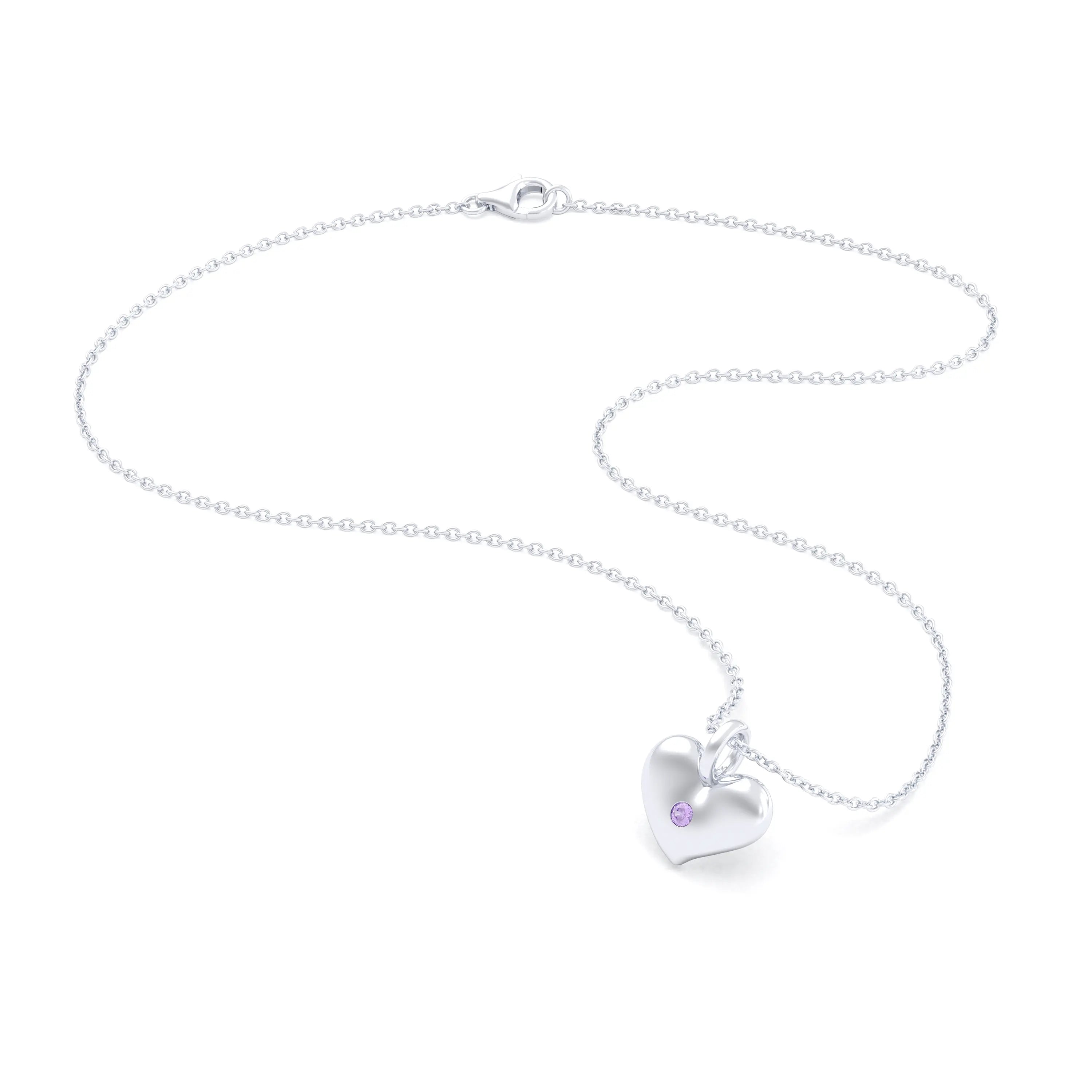 Collier Cœur Volupté en Argent 950 & Pierre au Choix - L'Écrin de vos Émotions